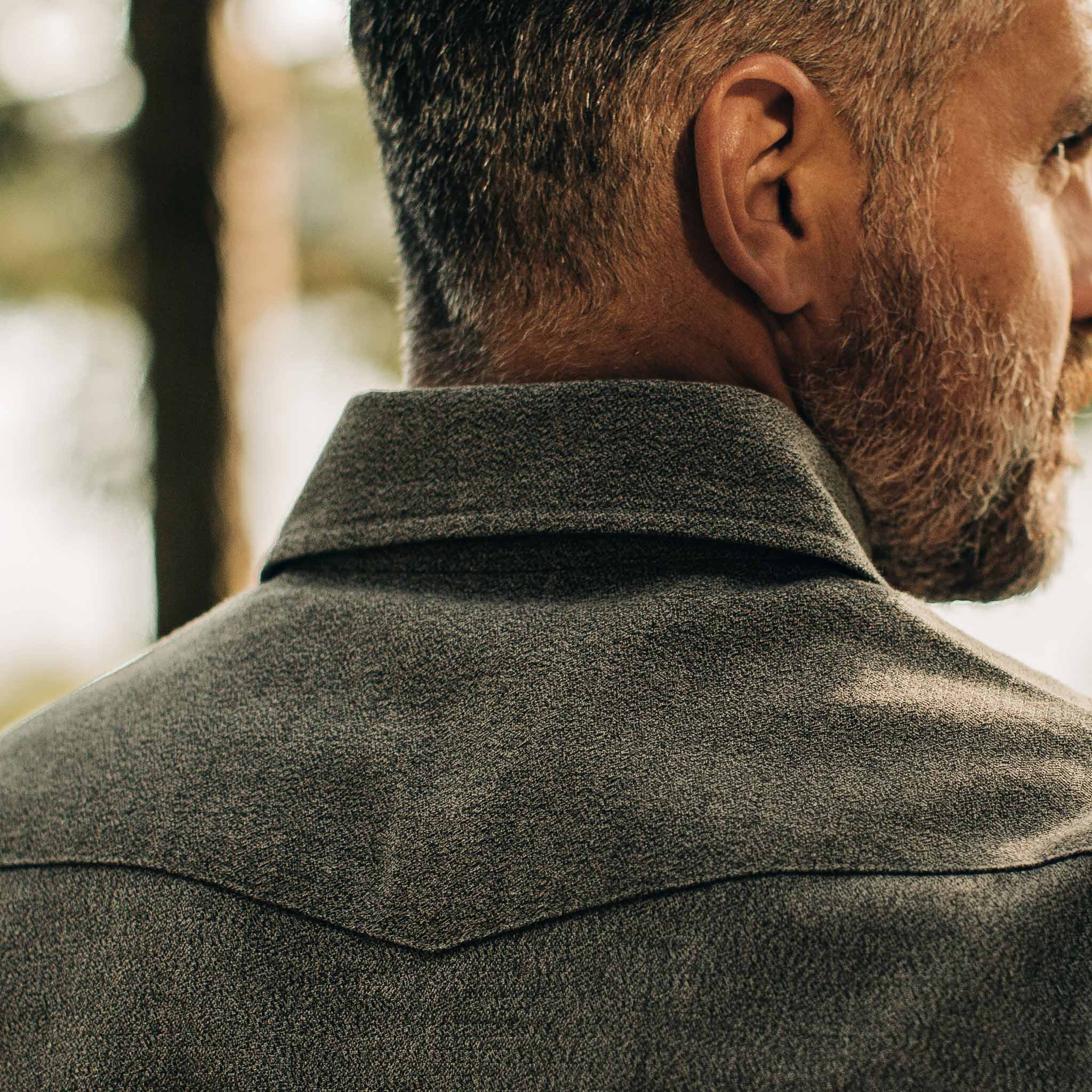 The Western Shirt in Olive Melange - Image 6