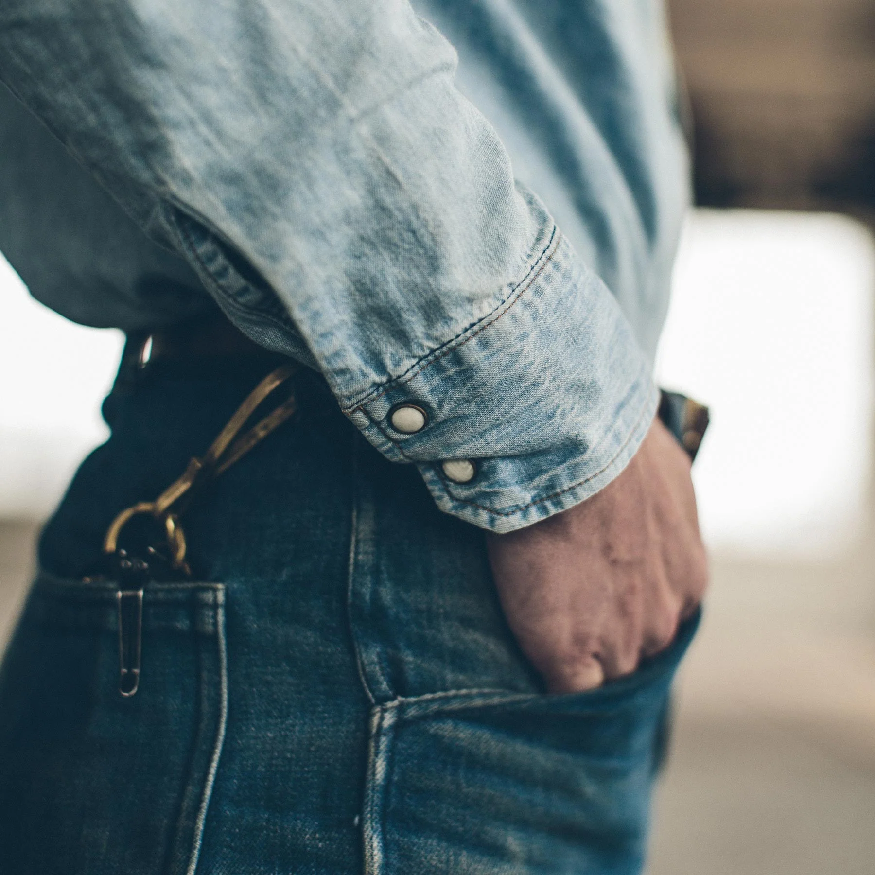 The Western Shirt in Washed Indigo - Image 3