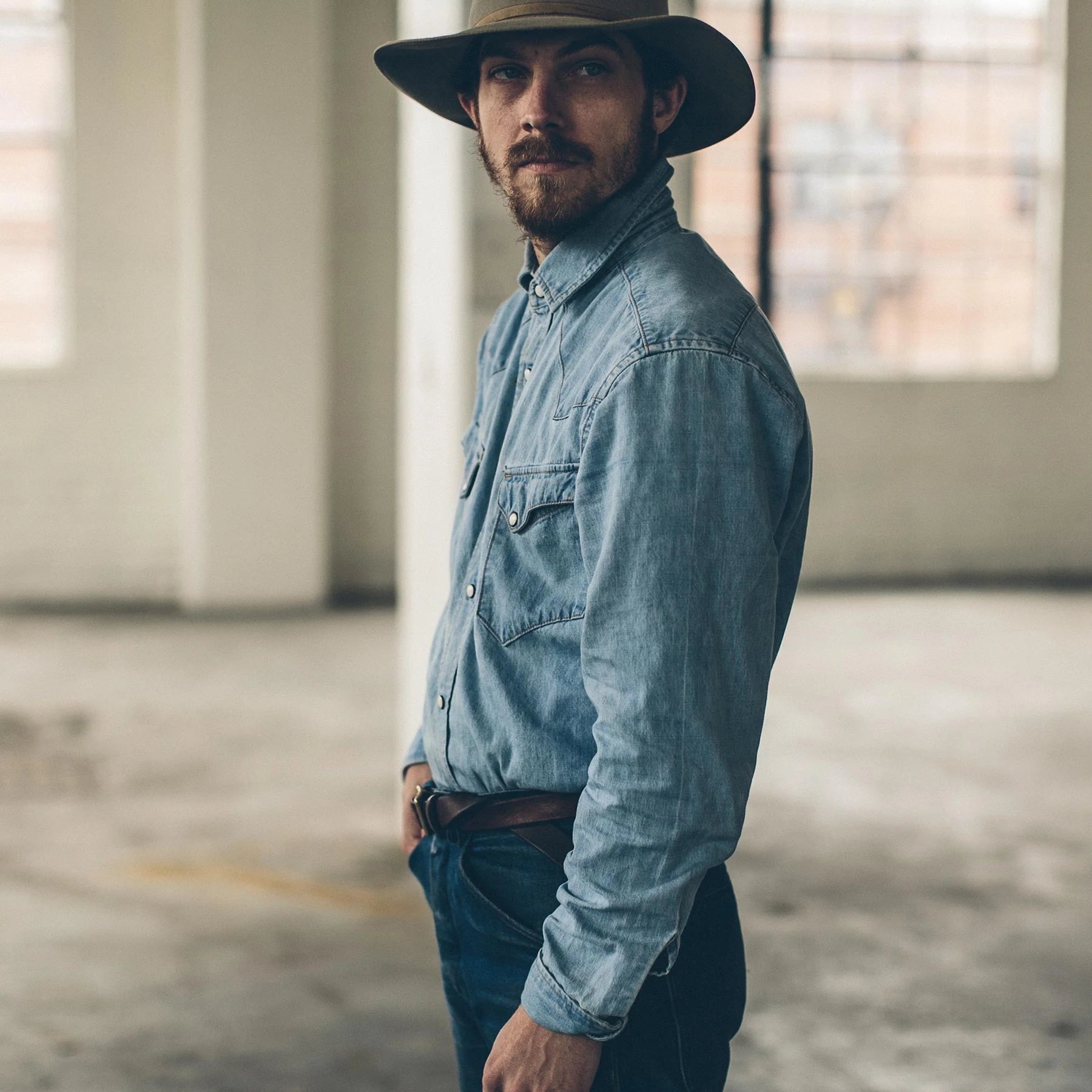 The Western Shirt in Washed Indigo - Image 4