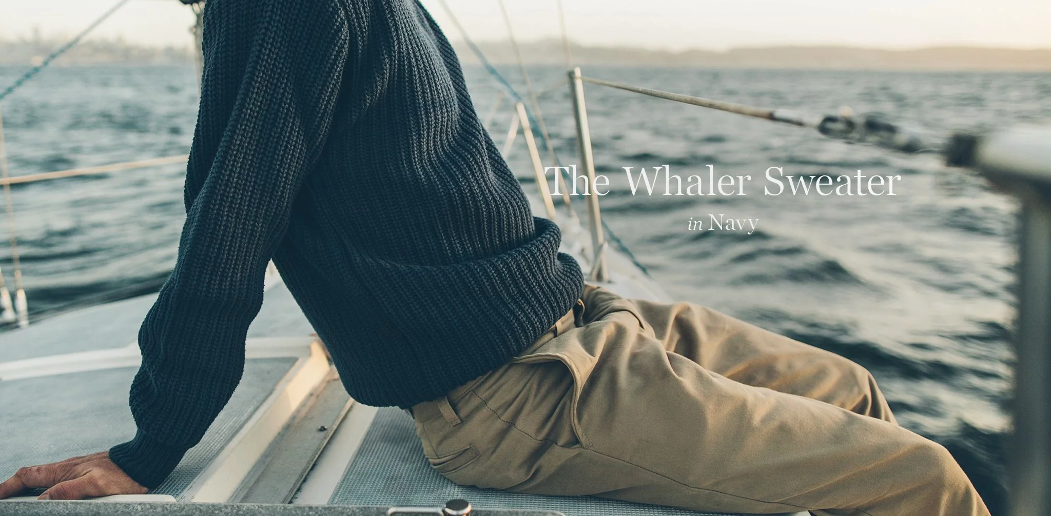 The Whaler Sweater in Navy - Image 12