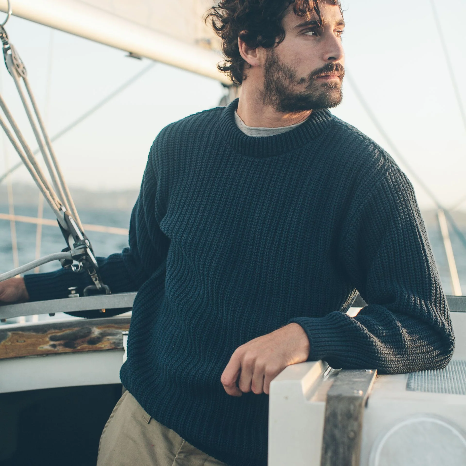 The Whaler Sweater in Navy - Image 4