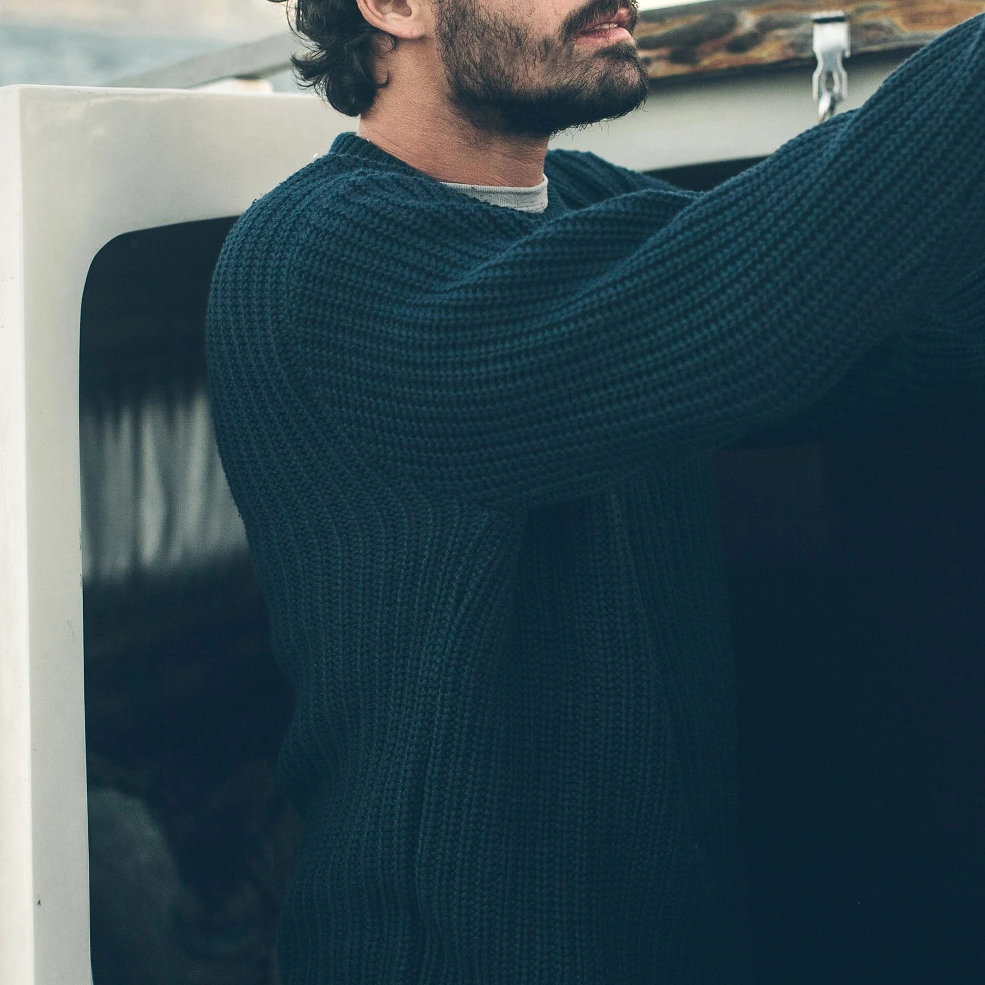 The Whaler Sweater in Navy - Image 7