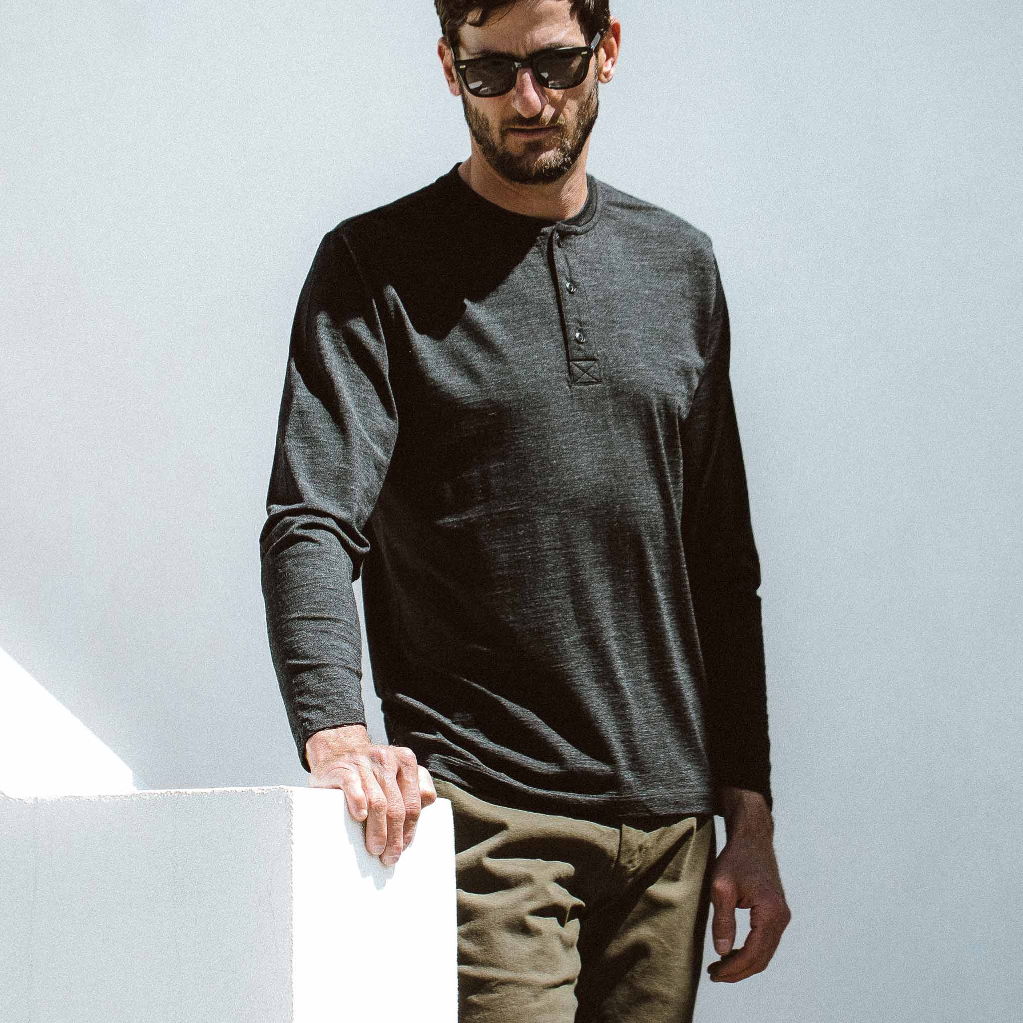The Zaha Henley in Heather Black - Image 3