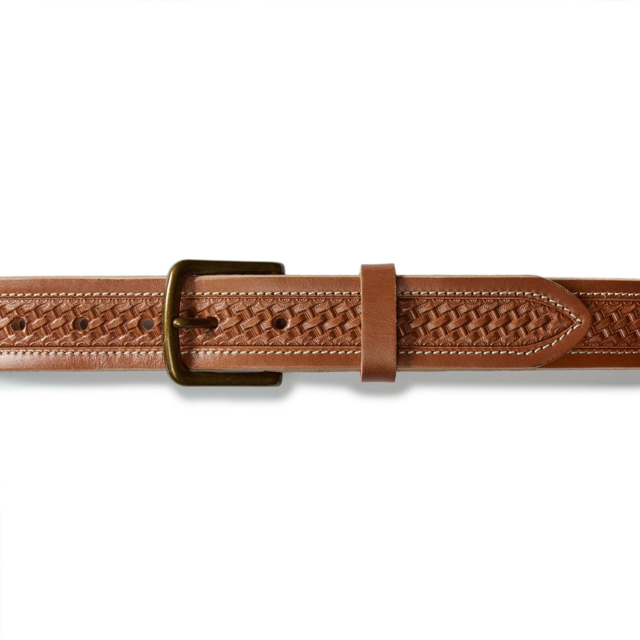The Tooled Belt in Saddle Tan - Image 4
