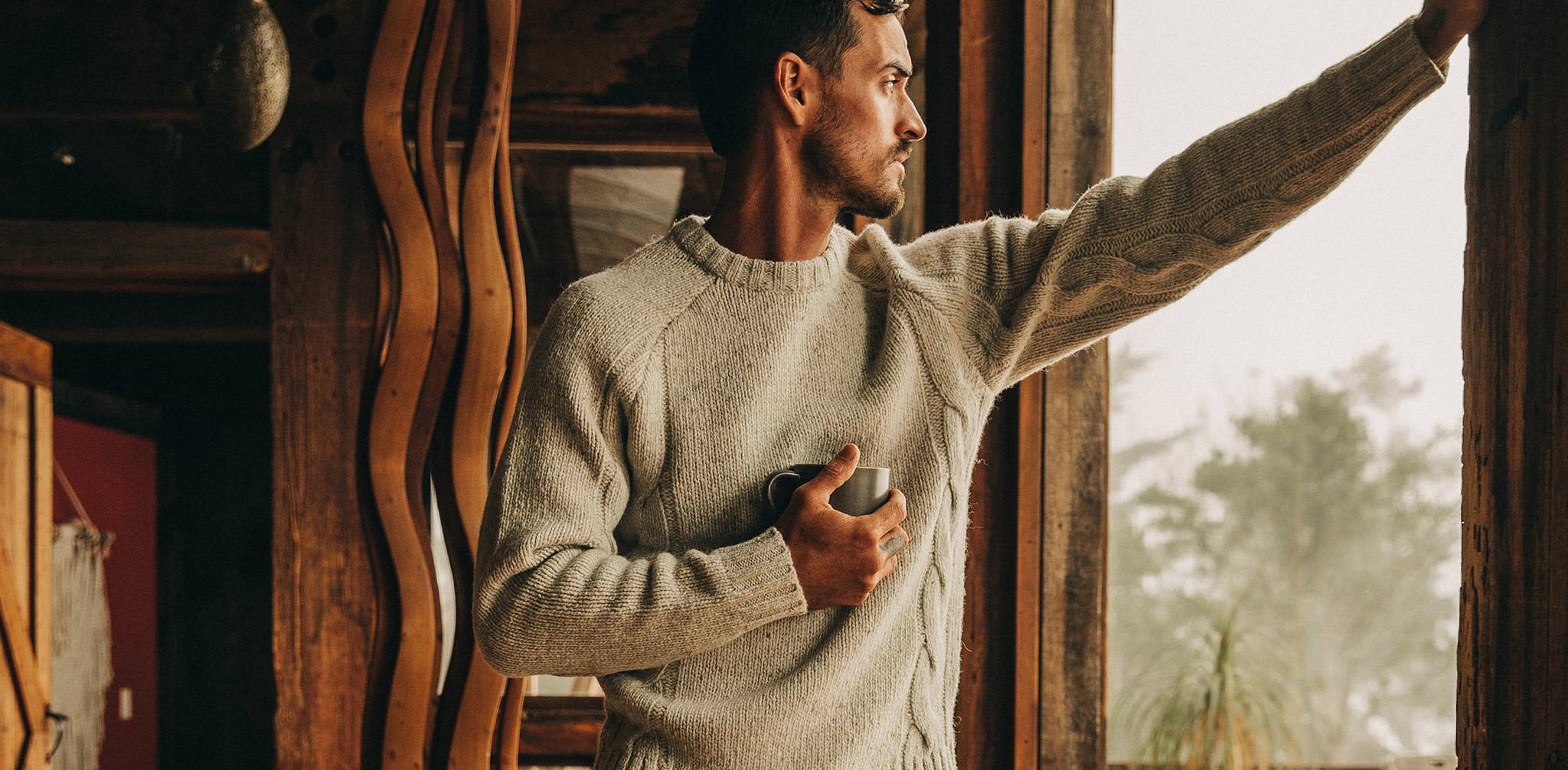 The Topside Sweater in Natural Cable Knit - Image 7