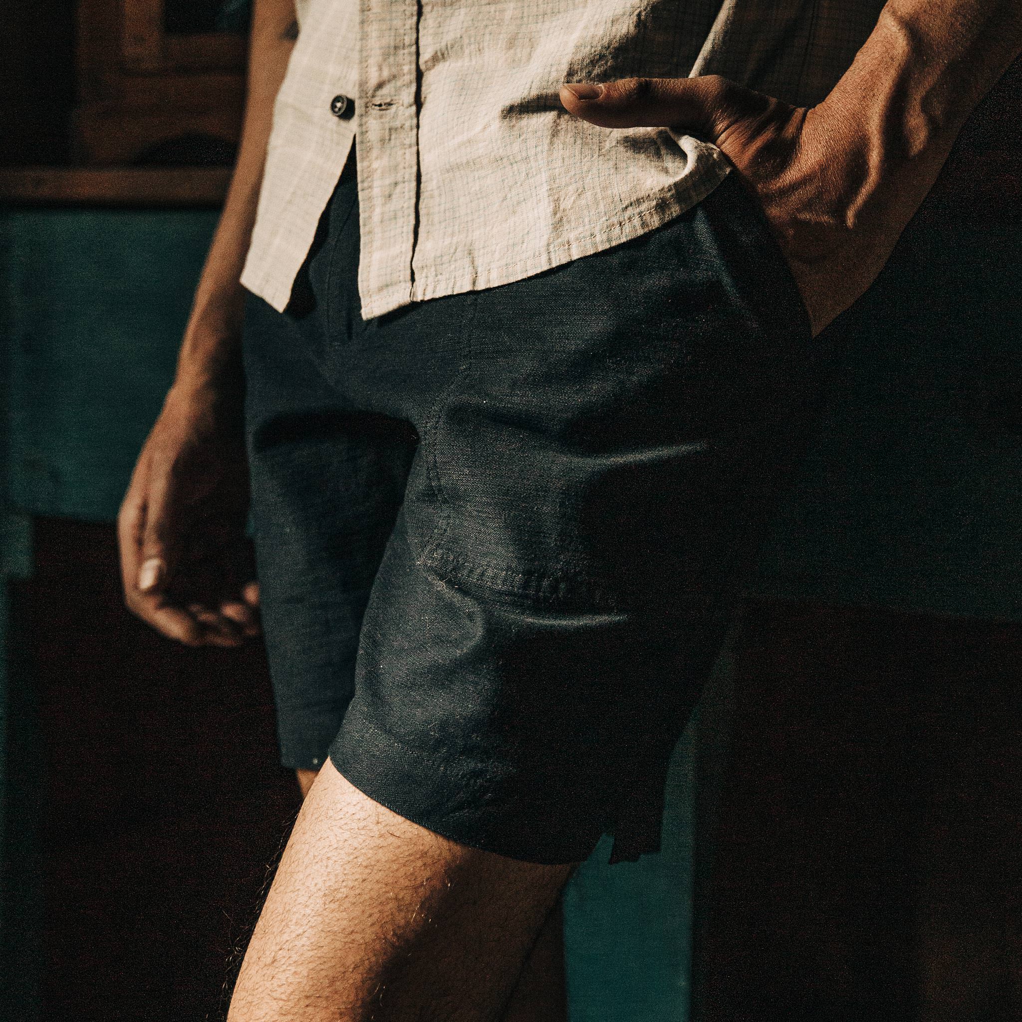 The Trail Short in Navy Reverse Sateen - Image 3