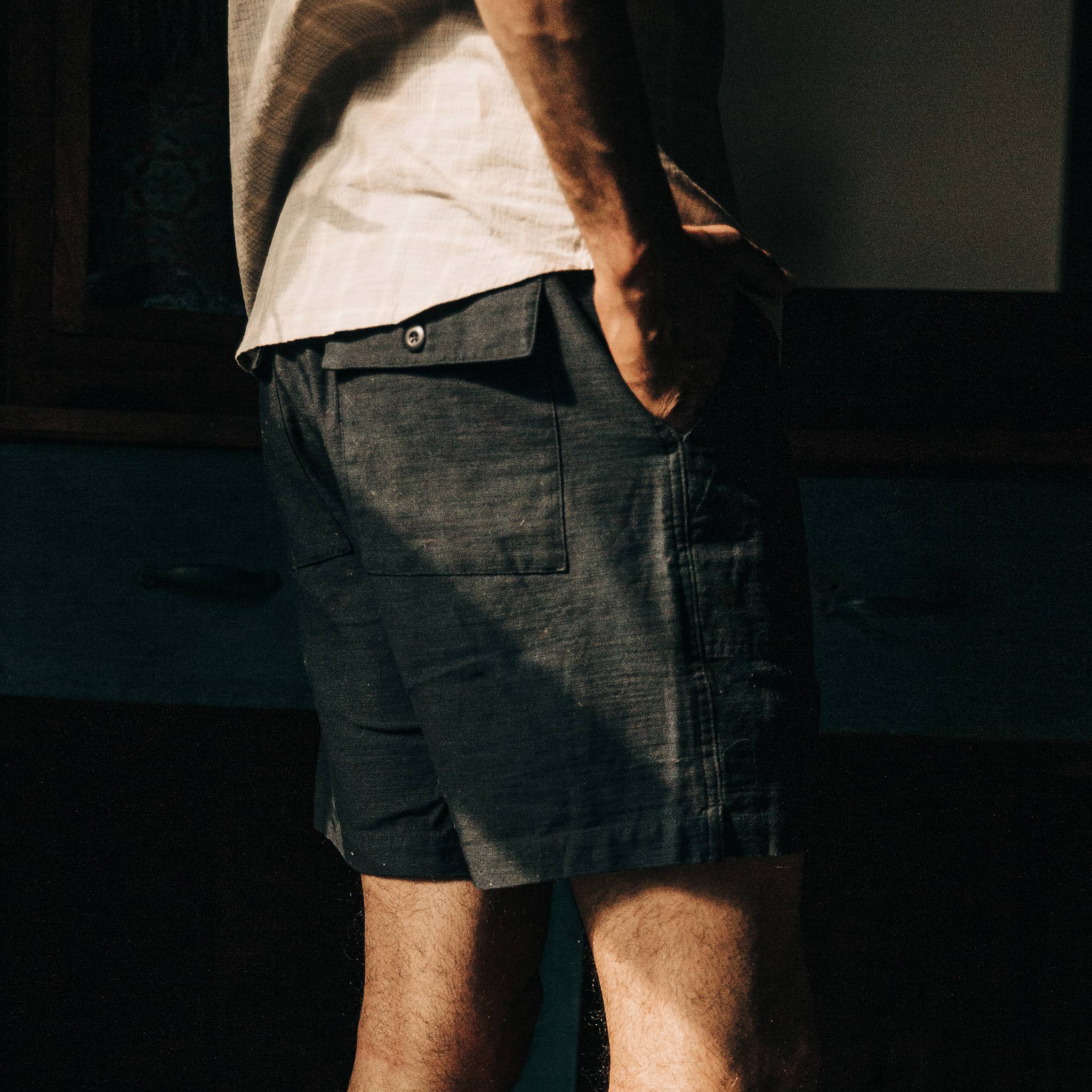 The Trail Short in Navy Reverse Sateen - Image 4