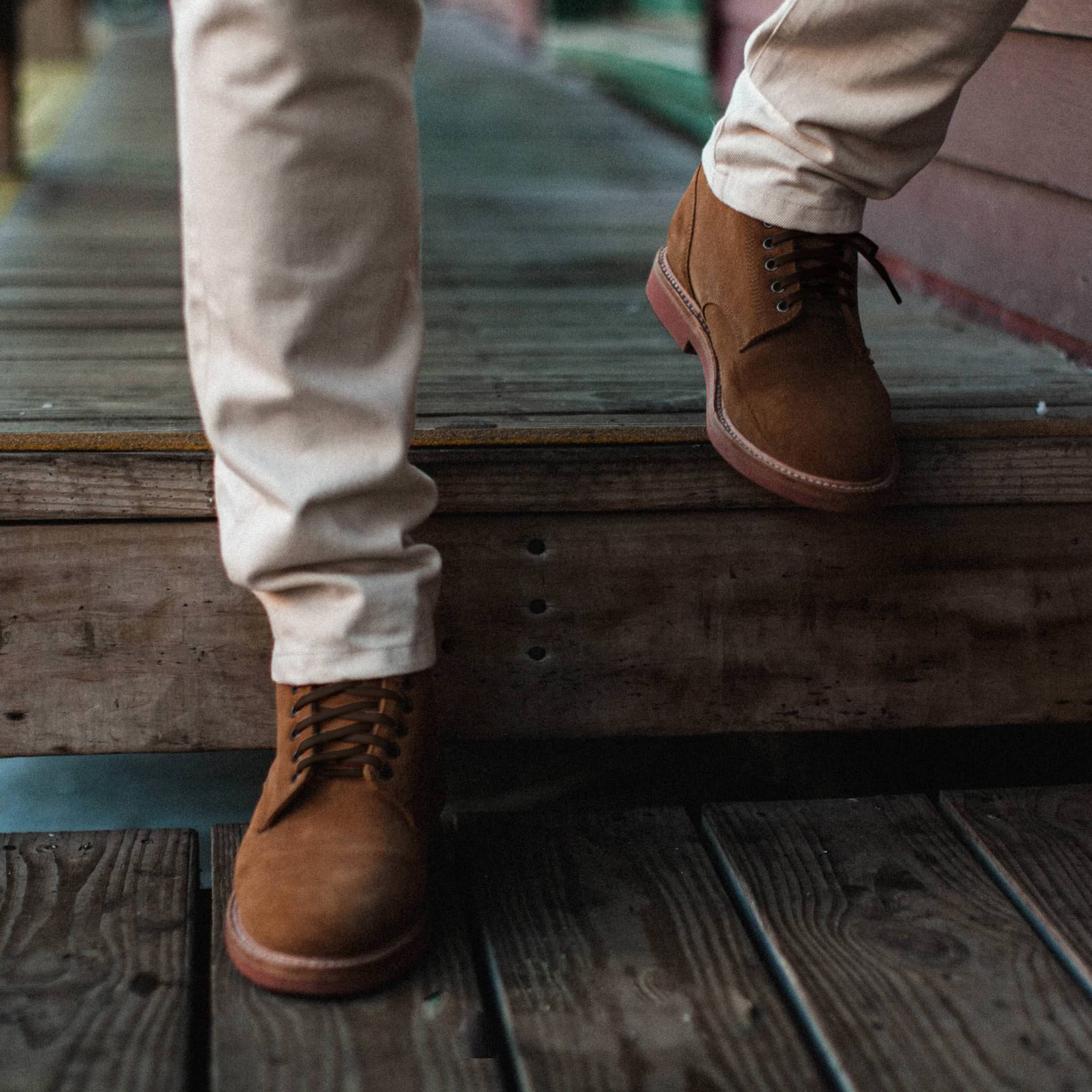 The Trench Boot in Butterscotch Weatherproof Suede - Image 3