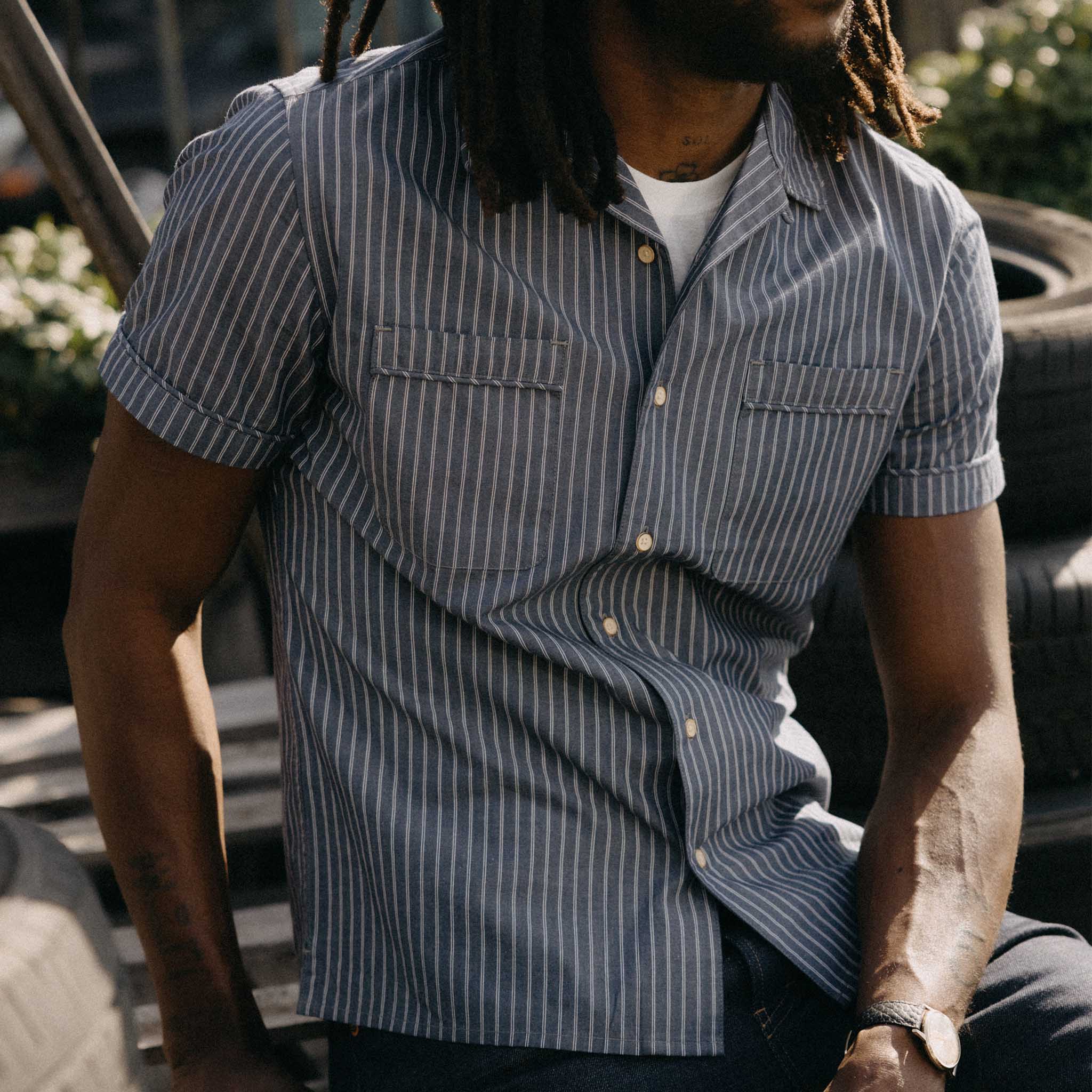 The Tulum Shirt in Midnight Stripe - Image 2