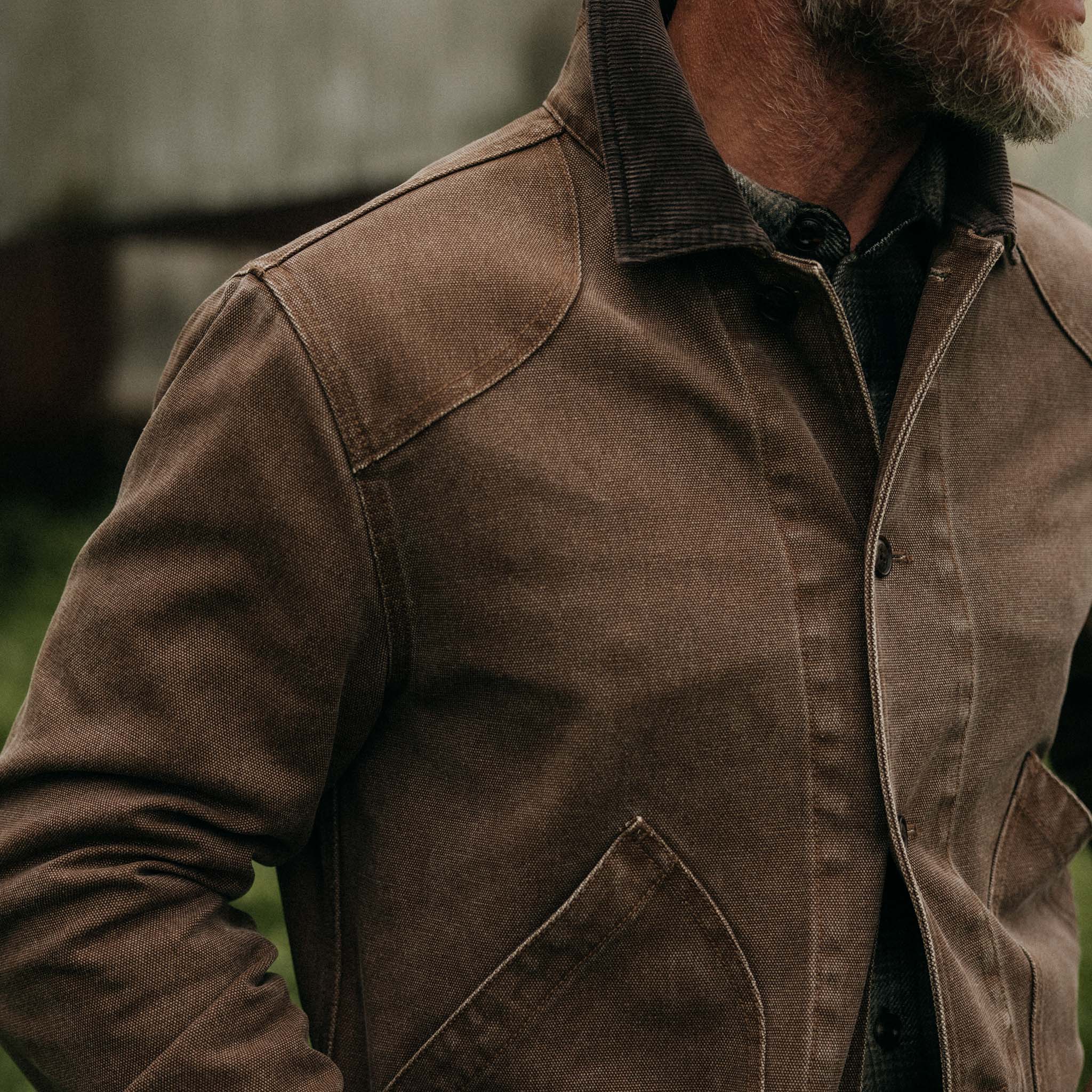 The Upland Jacket in Aged Penny Chipped Canvas - Image 3