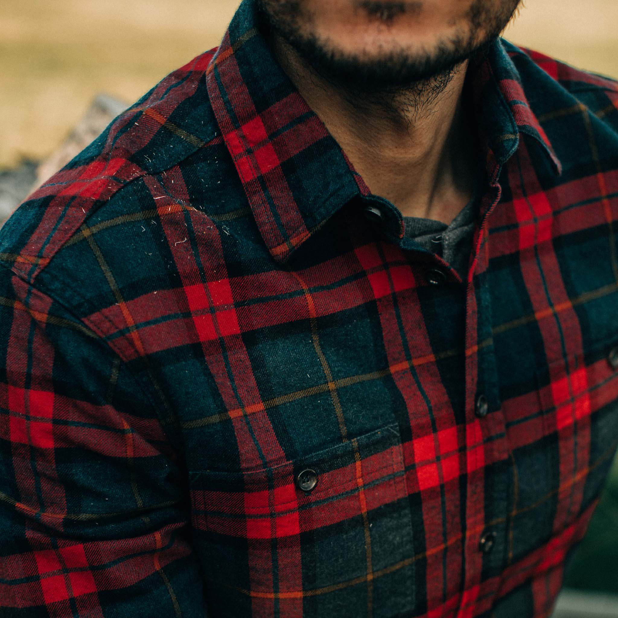 The Utility Shirt in Brushed Red Plaid - Image 3