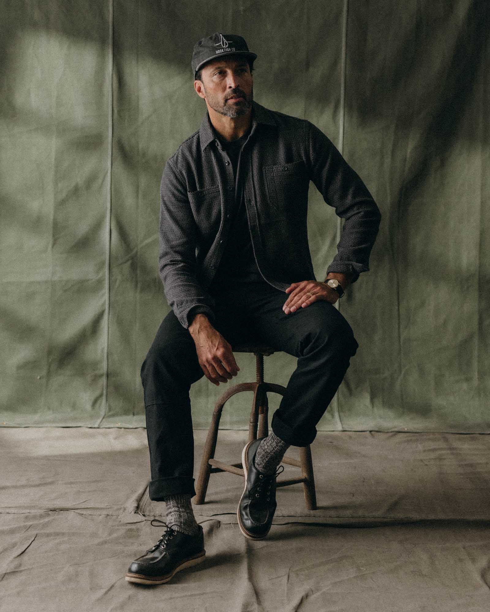 The Utility Shirt in Charcoal Sashiko - Image 2