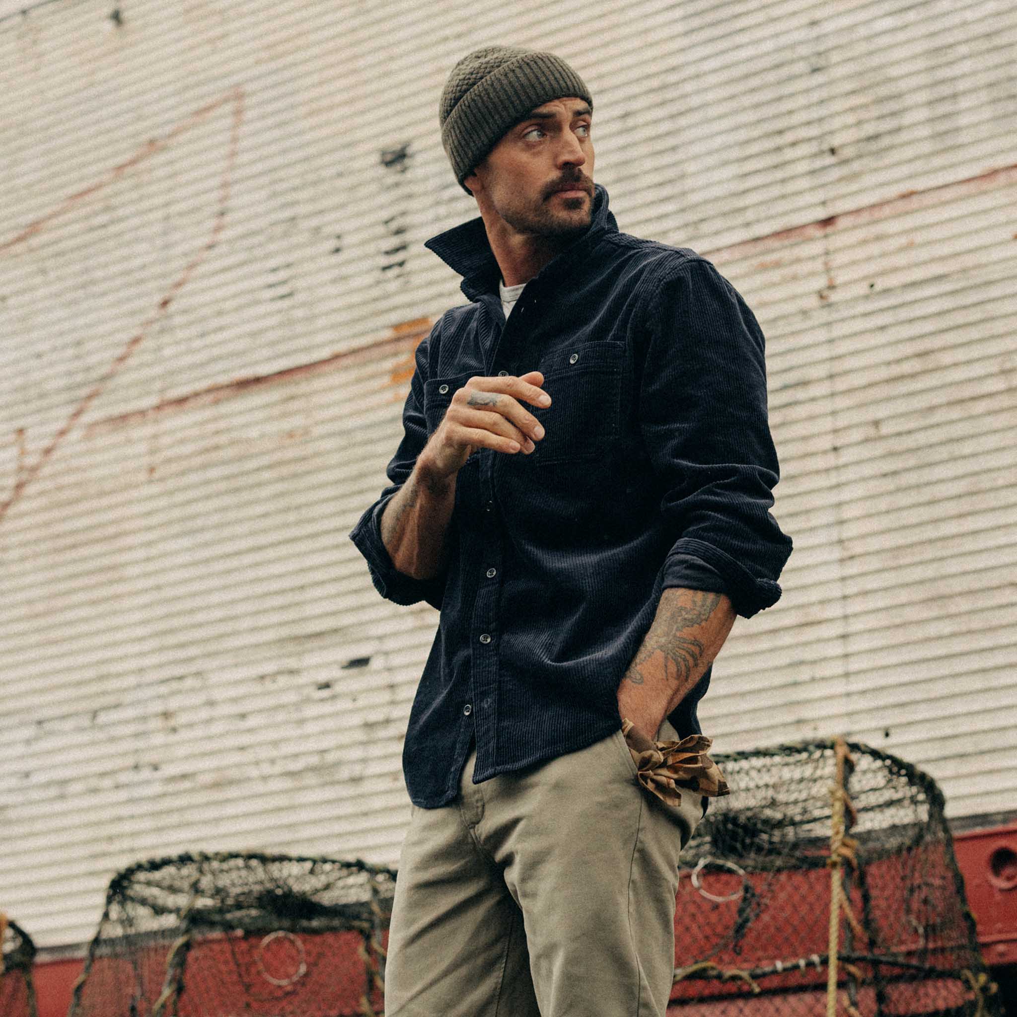 The Utility Shirt in Dark Navy Corduroy - Image 4