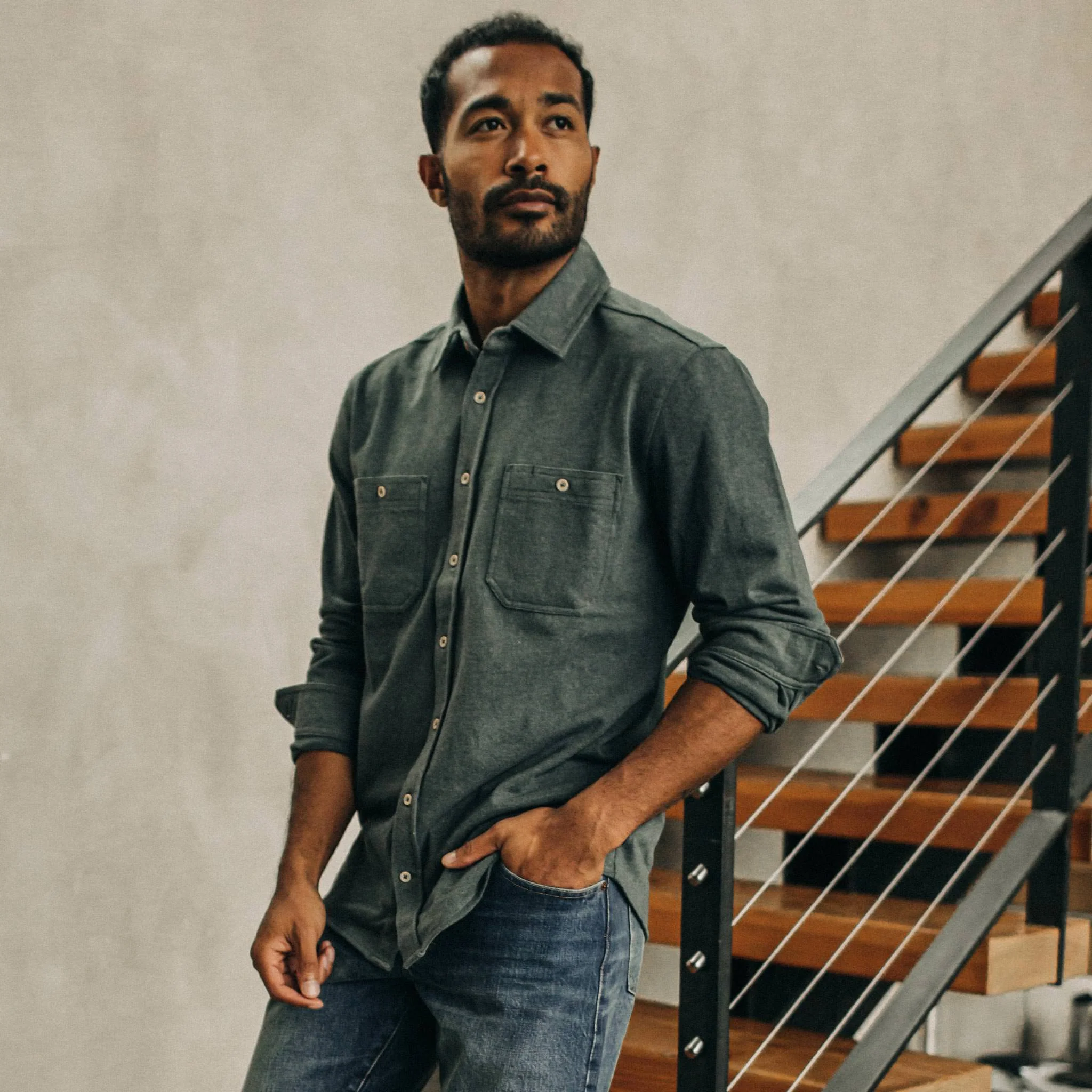 The Utility Shirt in Dark Slate Heavy Bag - Image 2