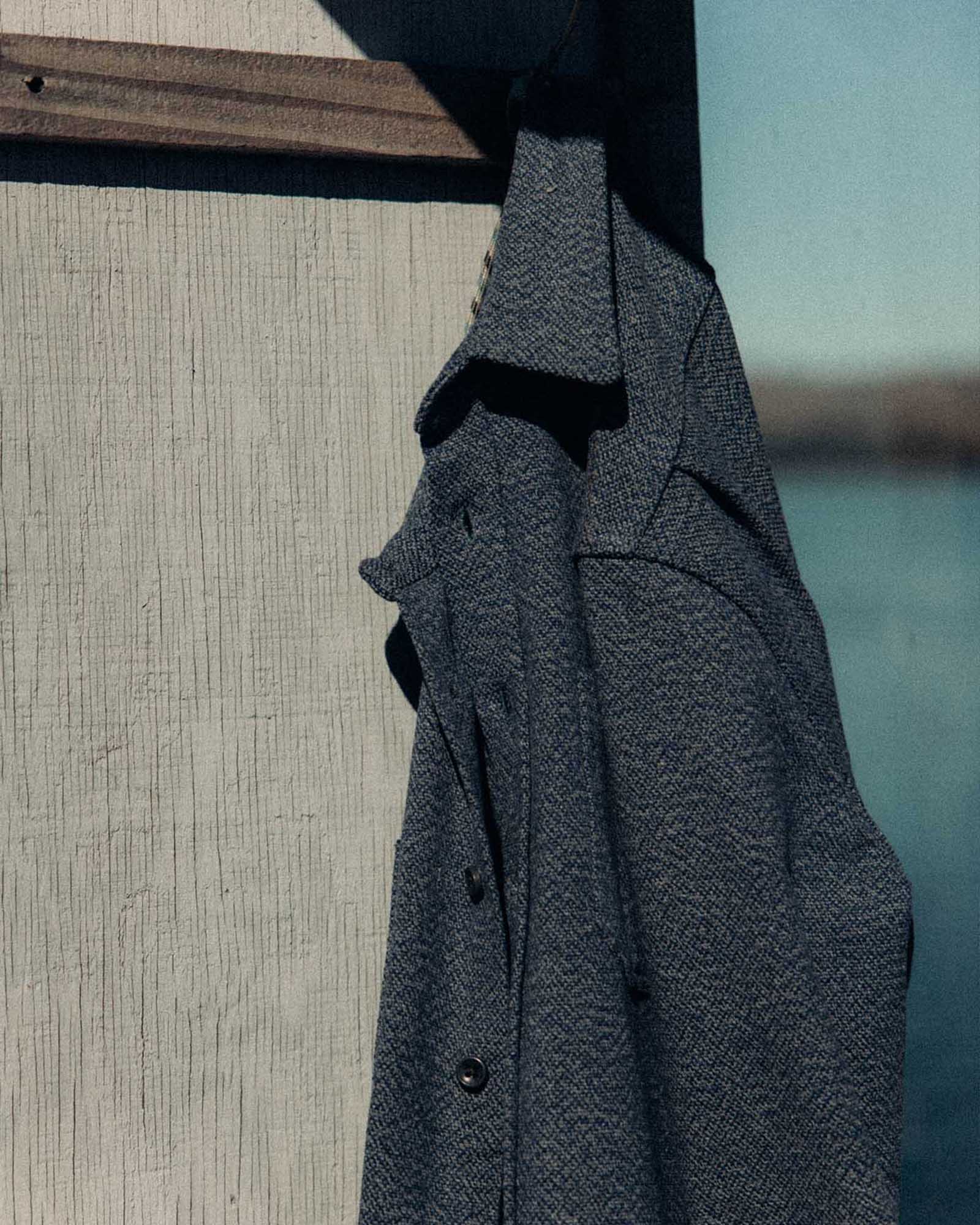 The Utility Shirt in Indigo Ash Wool Canvas - Image 5