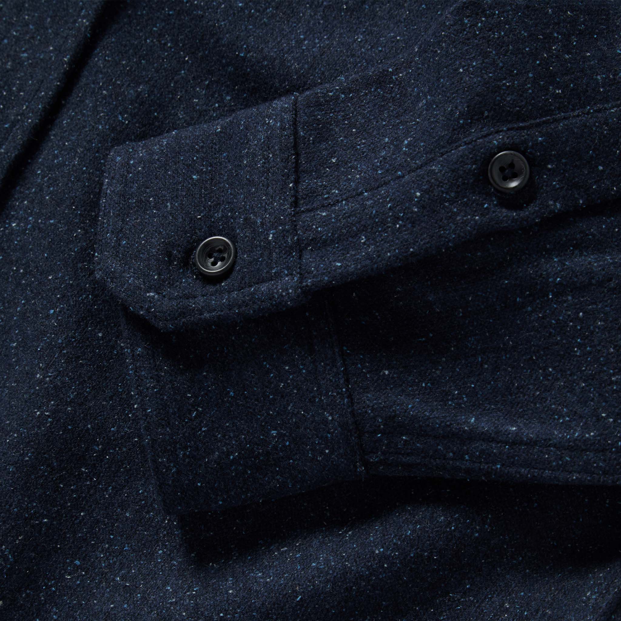 The Utility Shirt in Navy Donegal Wool - Image 6