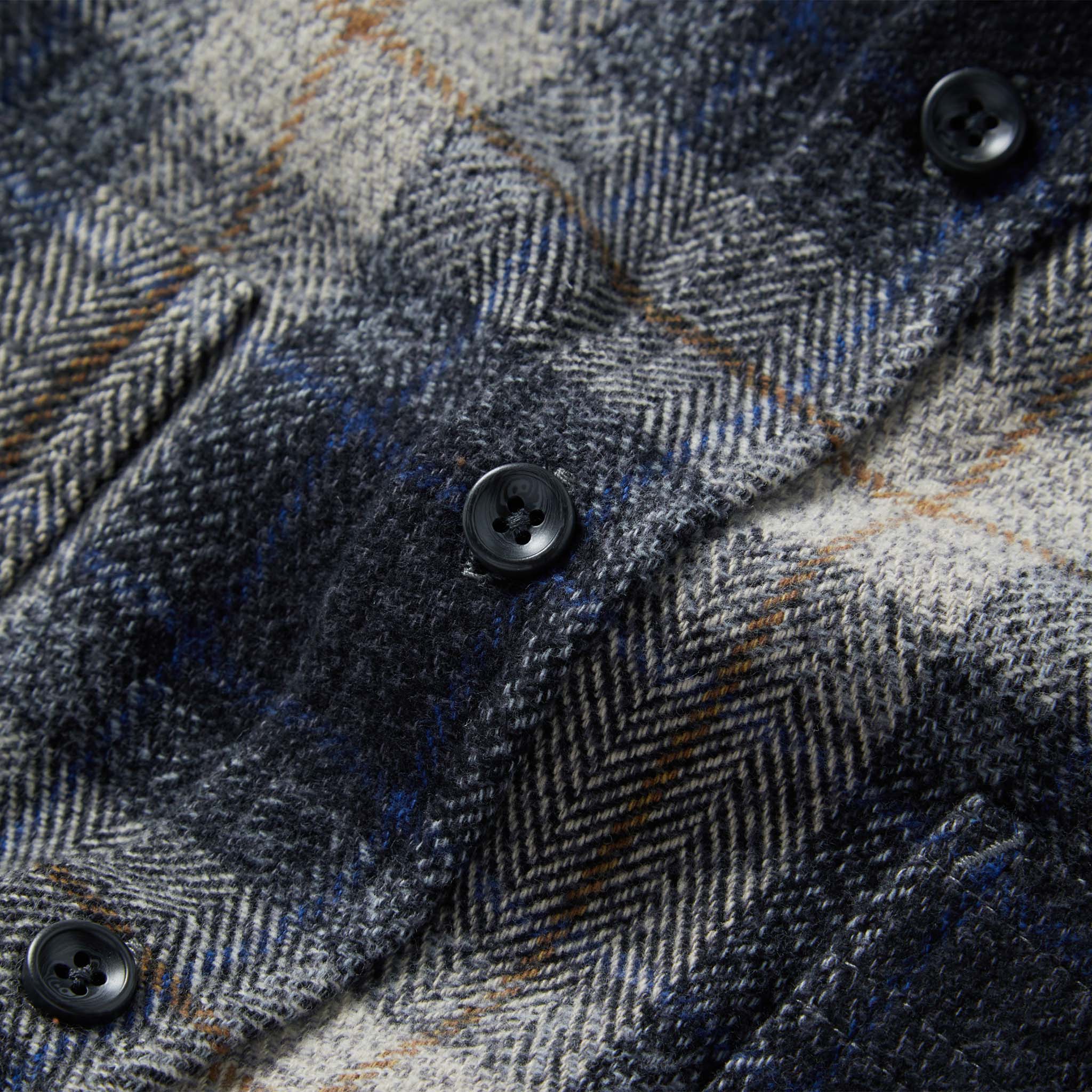 The Utility Shirt in Navy Jaspe Herringbone Plaid - Image 9
