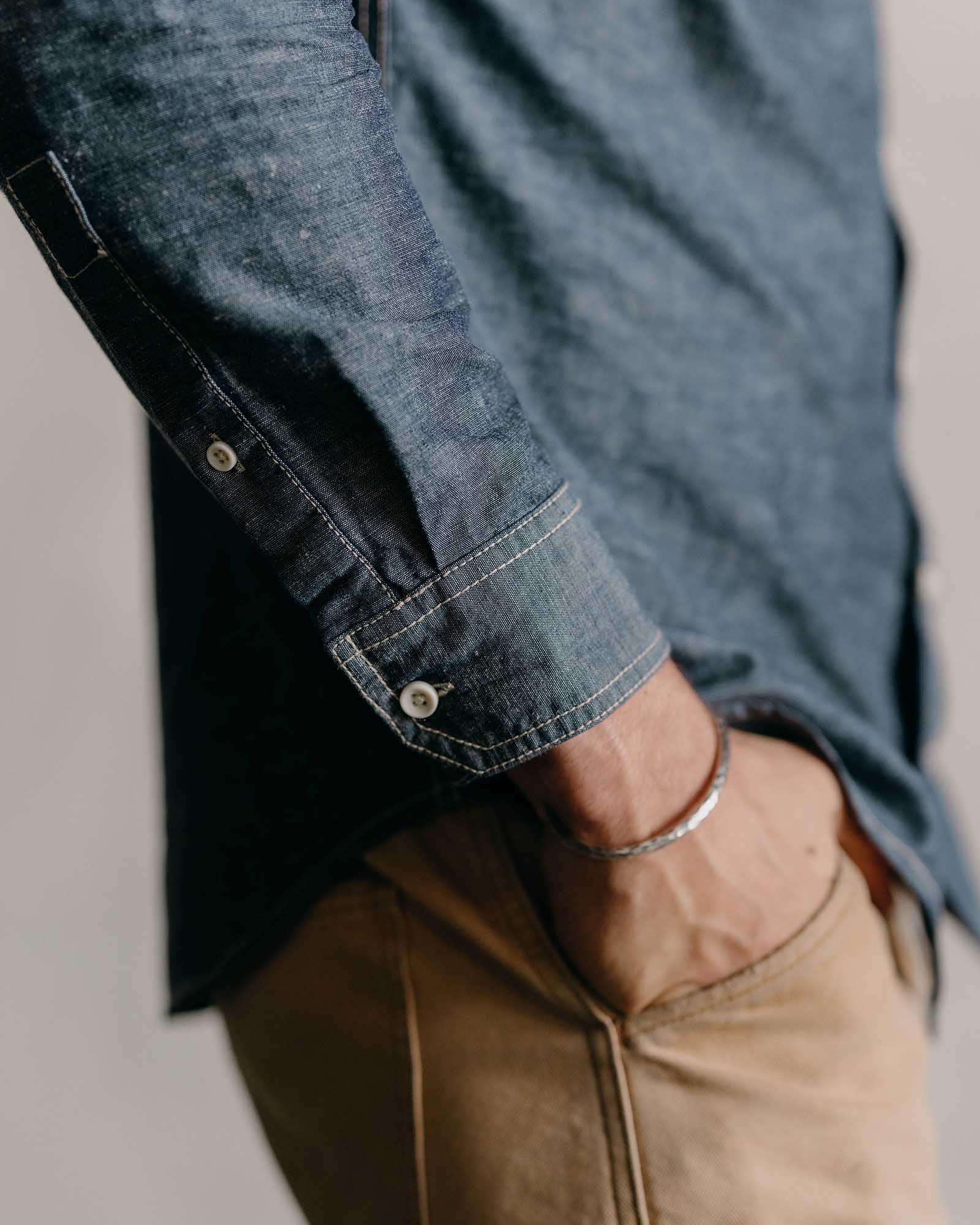 The Utility Shirt in Rinsed Indigo Nep - Image 4