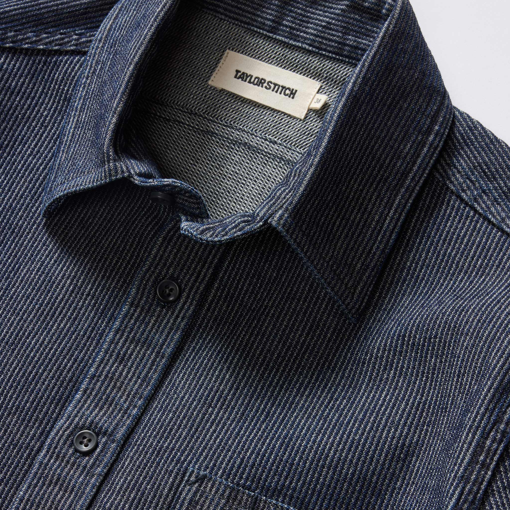 The Utility Shirt in Rinsed Indigo Stripe - Image 6