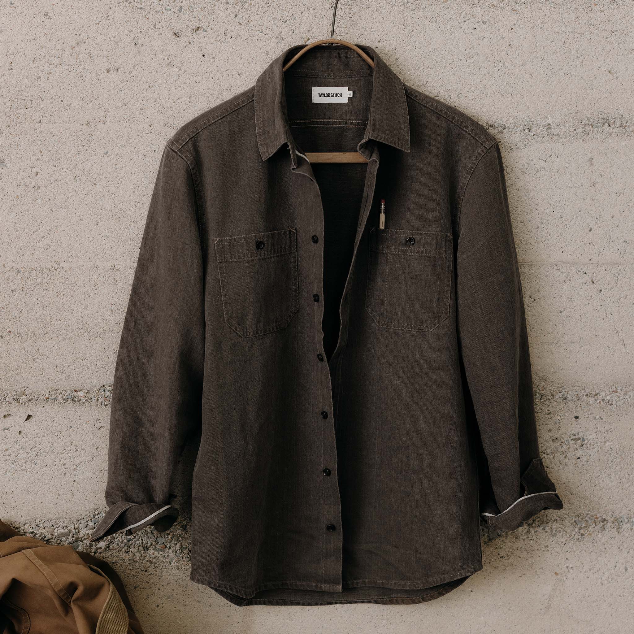 The Utility Shirt in Soil Selvedge Denim - Image 4