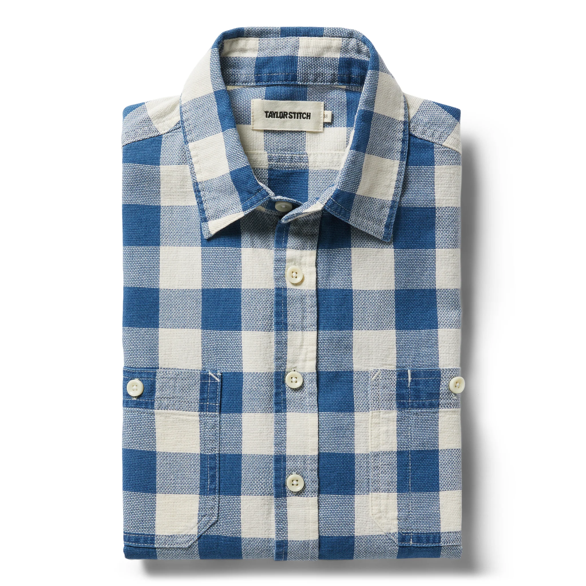 The Utility Shirt in Sun Bleached Indigo Check