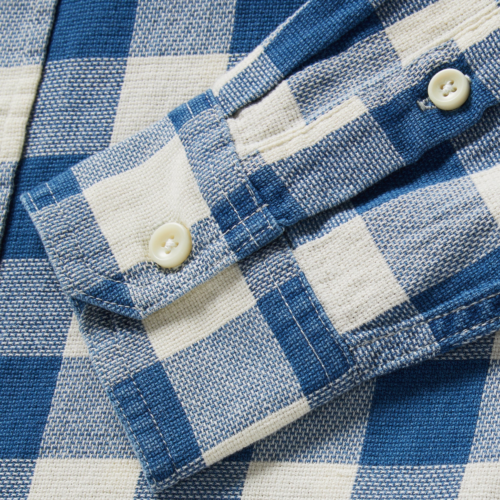 The Utility Shirt in Sun Bleached Indigo Check - Image 5