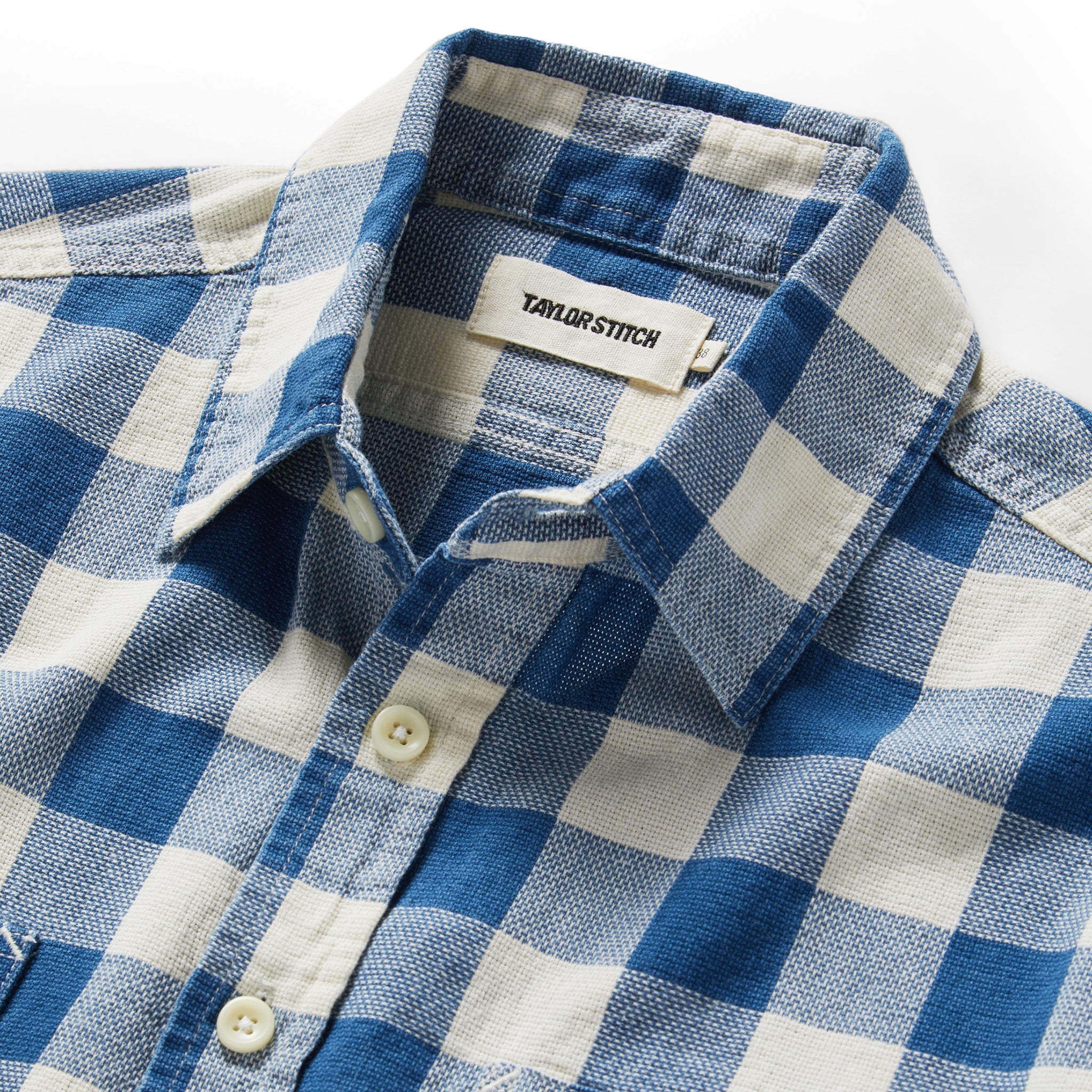The Utility Shirt in Sun Bleached Indigo Check - Image 6