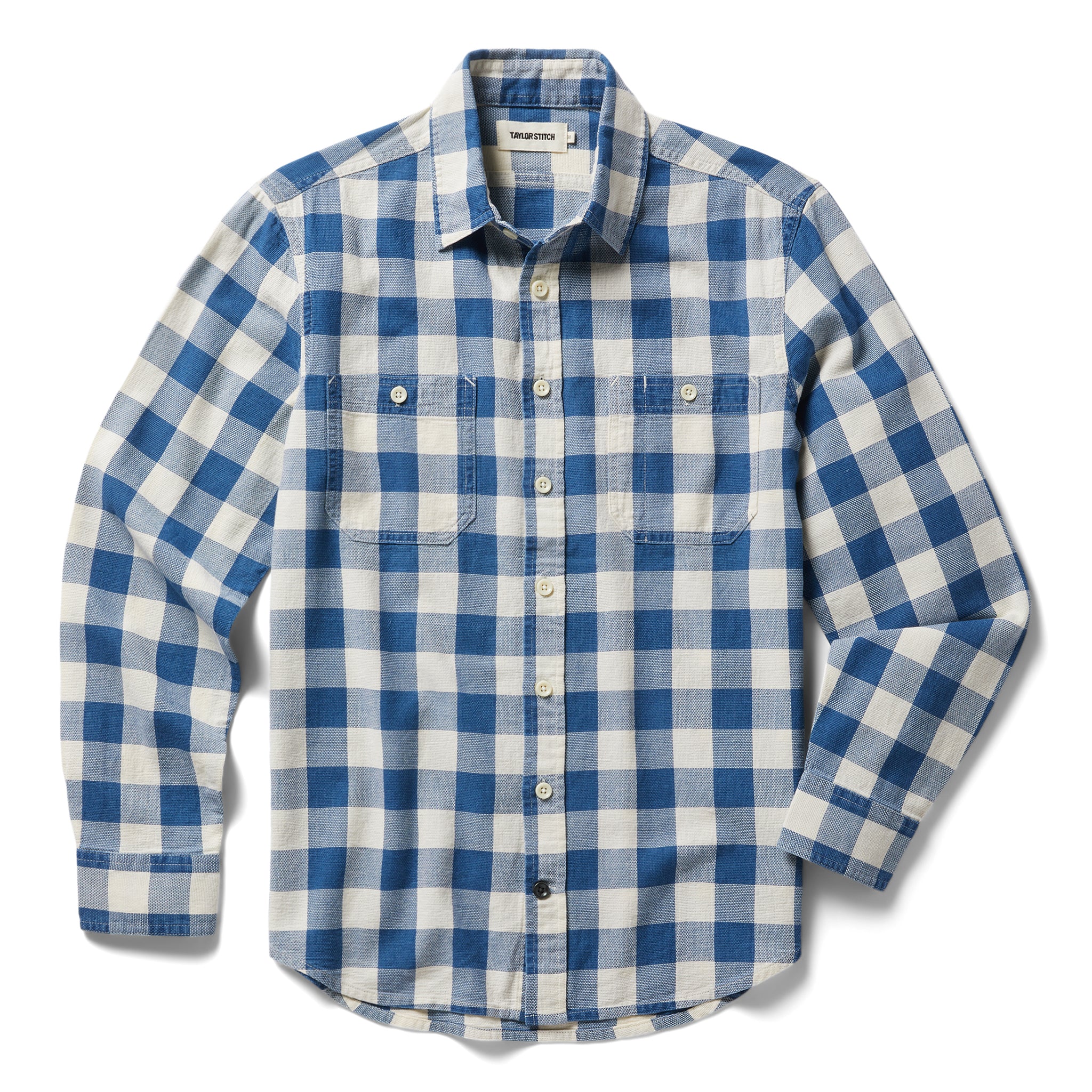The Utility Shirt in Sun Bleached Indigo Check - Image 7