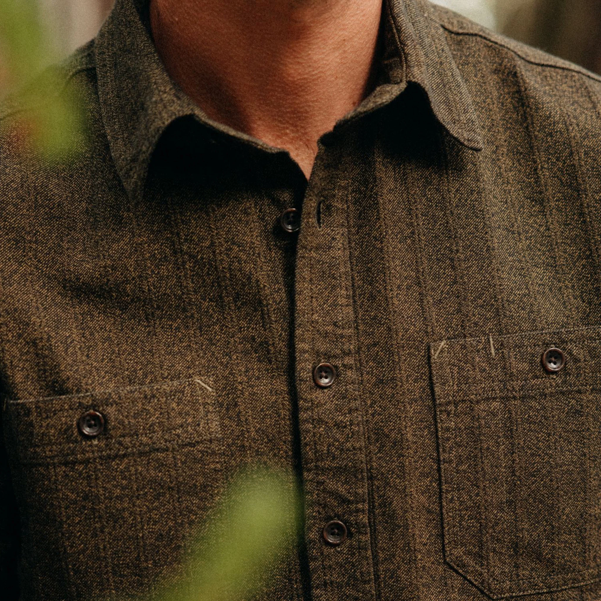 The Utility Shirt in Tarnished Brass Herringbone - Image 3