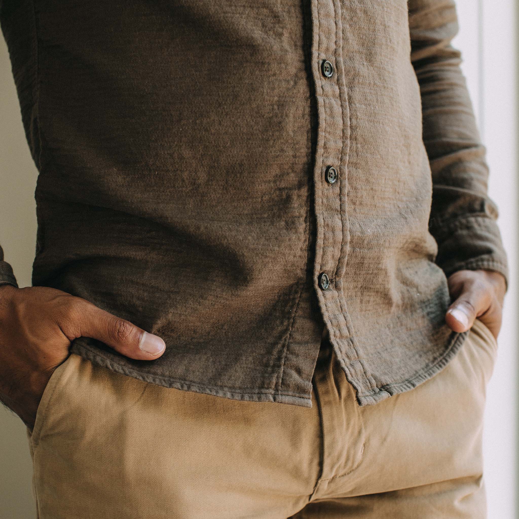The Utility Shirt in Walnut Double Cloth - Image 4