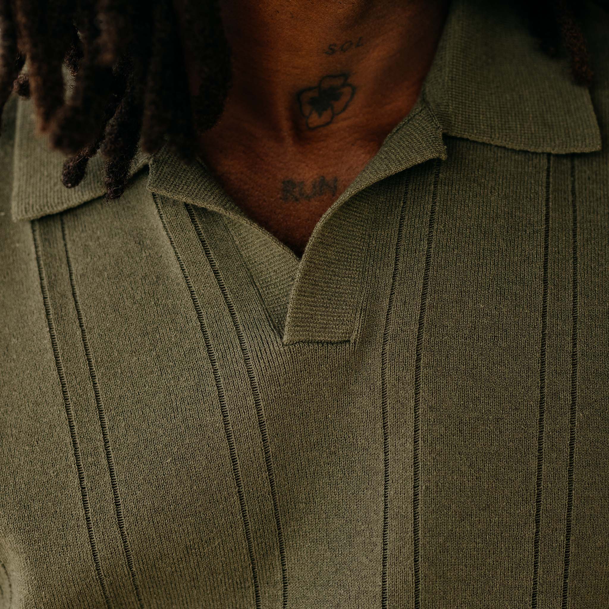 The Valencia Sweater Polo in Cilantro Rib - Image 3