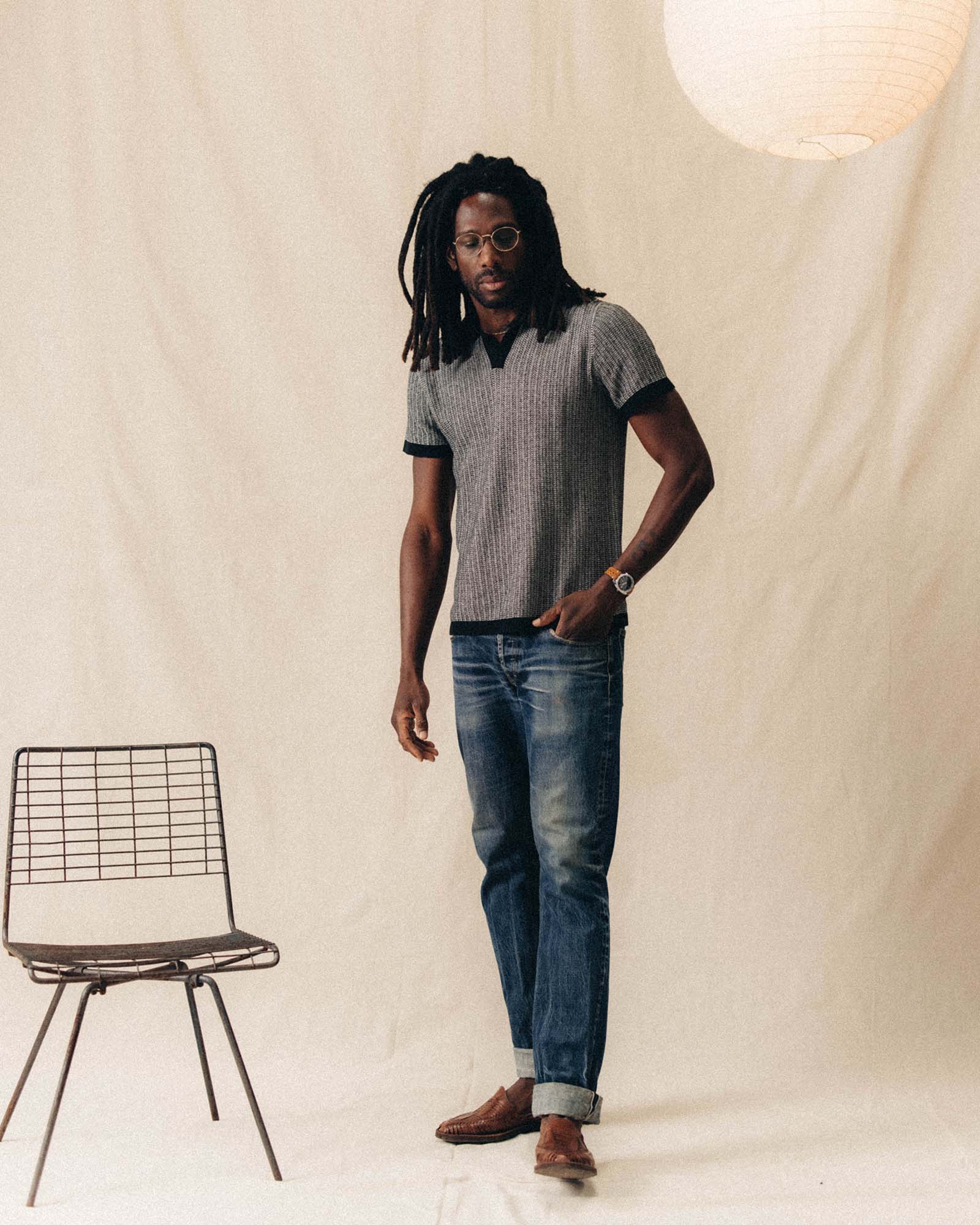 The Valencia Sweater Polo in Coal Scallop - Image 2