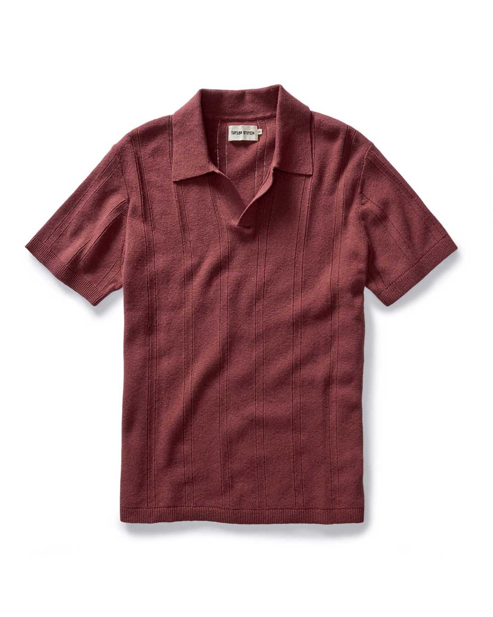 The Valencia Sweater Polo in Dried Cherry Rib