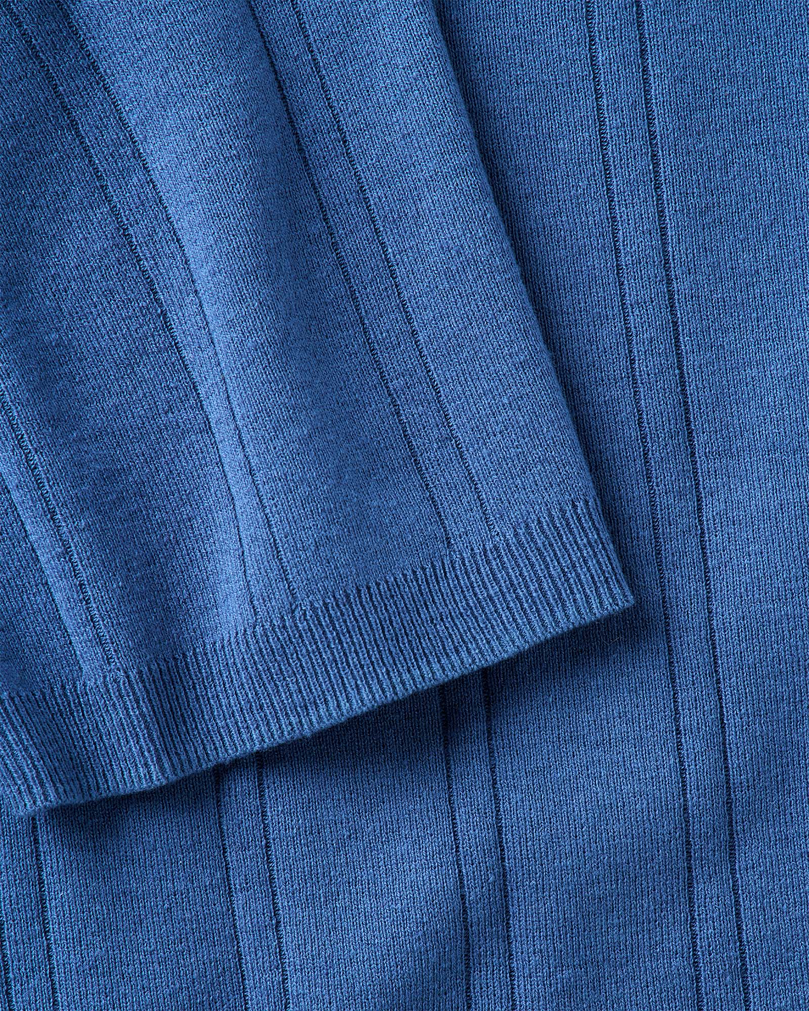 The Valencia Sweater Polo in Heather Clear Blue Rib - Image 5
