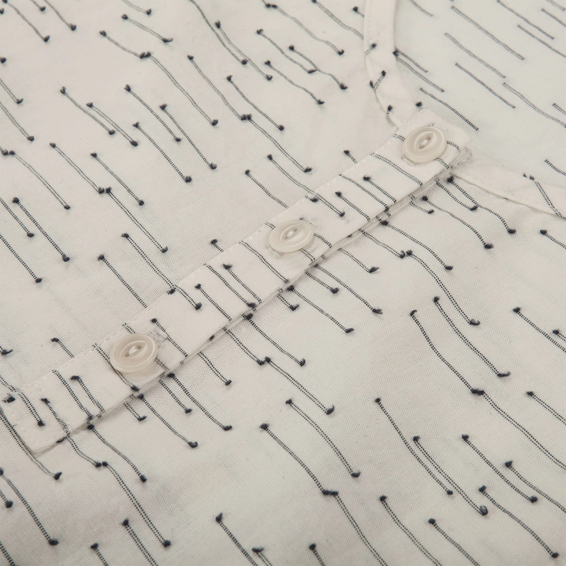 The Venice Dress in Natural and Indigo Jacquard - Image 6