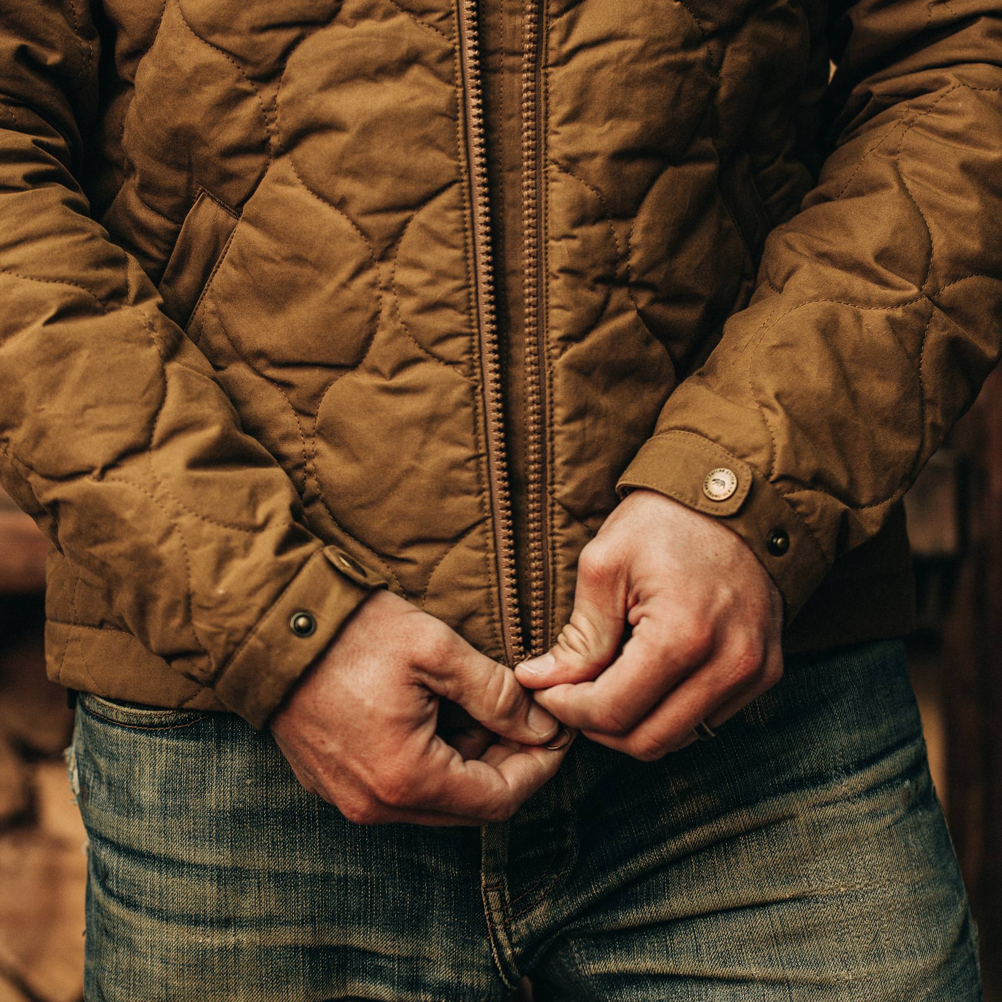The Vertical Jacket in British Khaki Dry Wax - Image 6