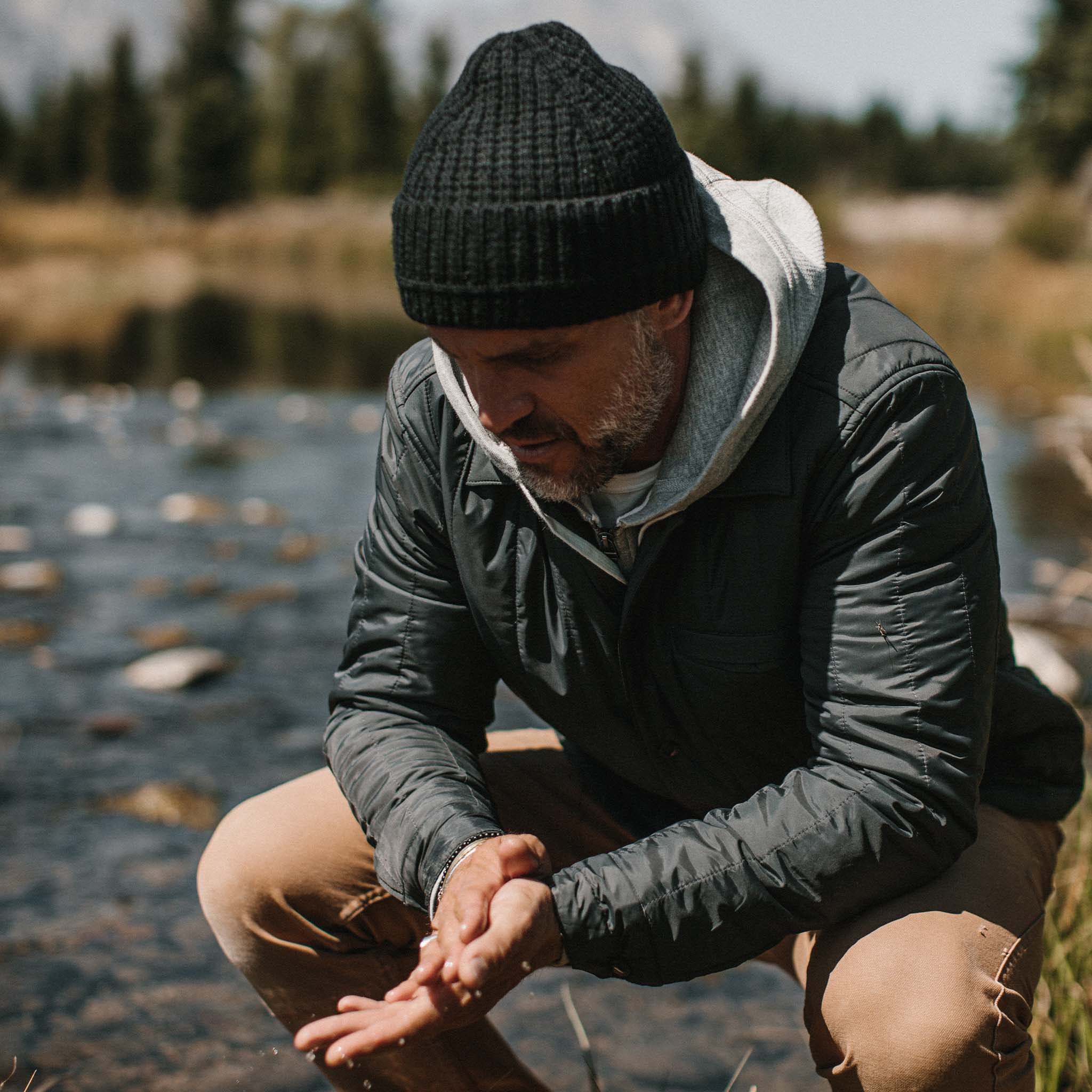 The Waffle Beanie in Coal Merino - Image 3