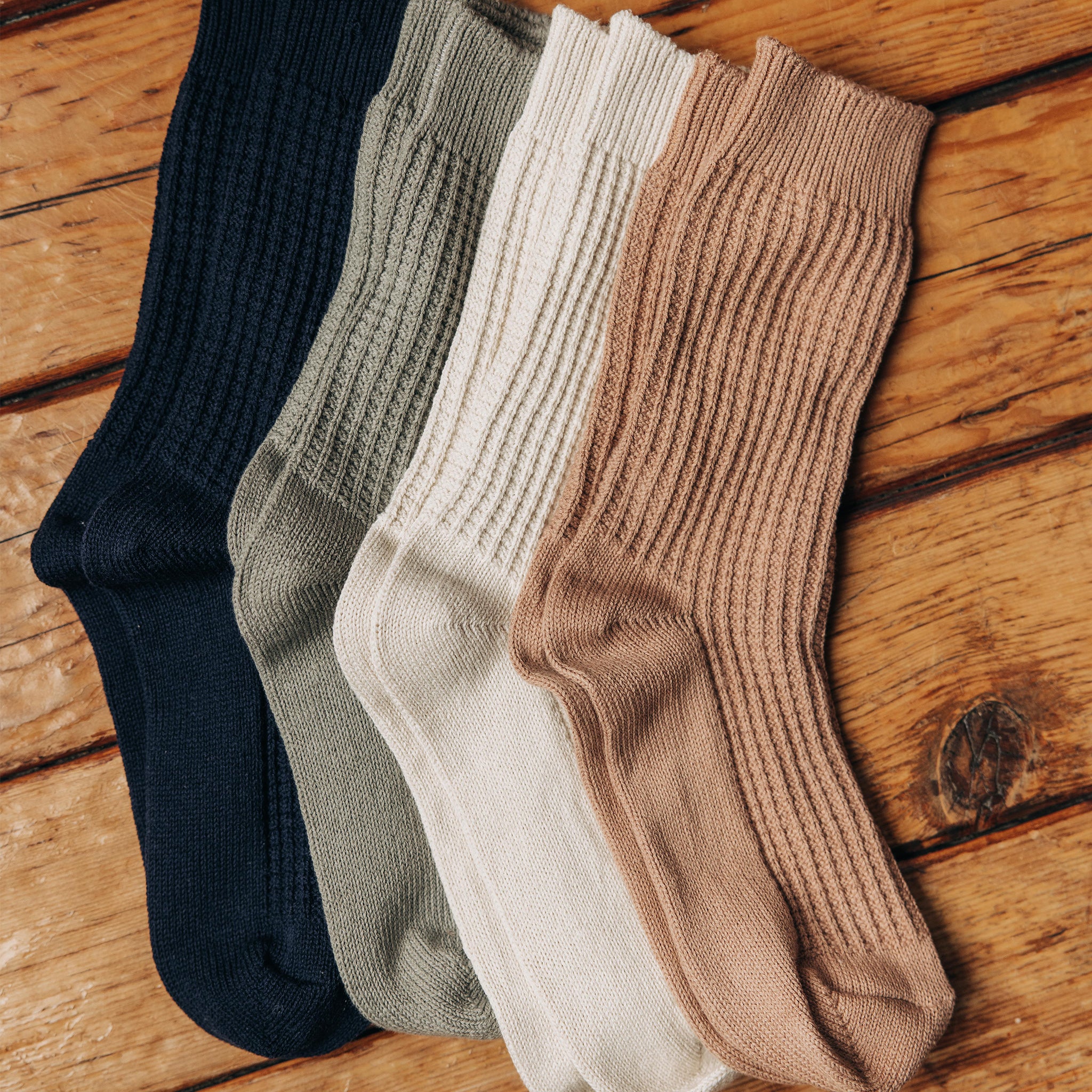 The Waffle Sock in Natural - Image 2