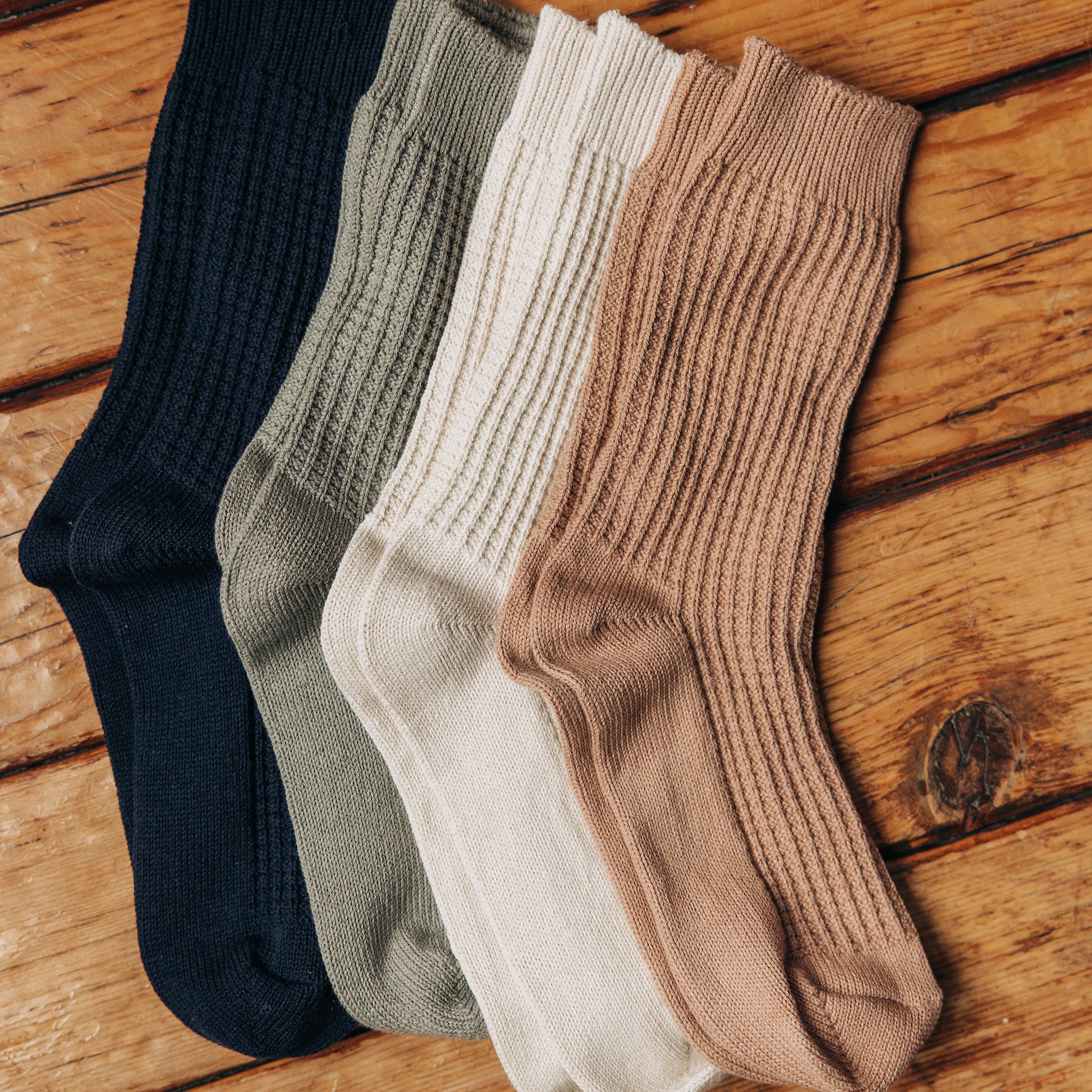 The Waffle Sock in Navy - Image 2
