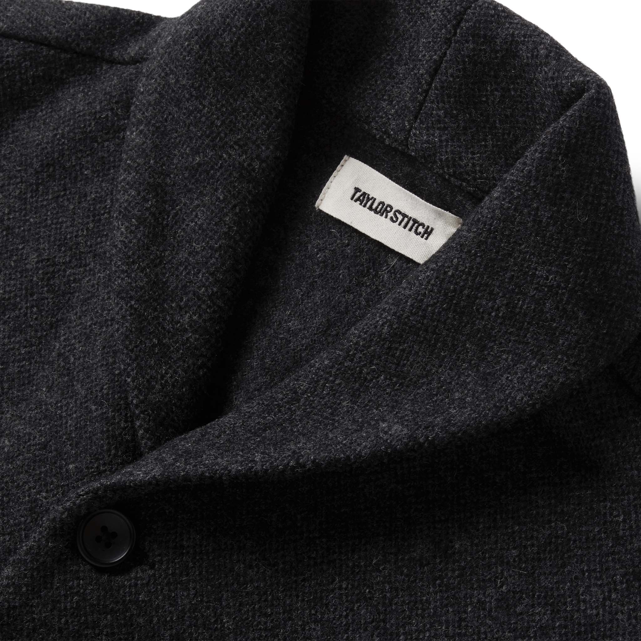 The Weekend Cardigan in Charcoal Herringbone Wool - Image 6