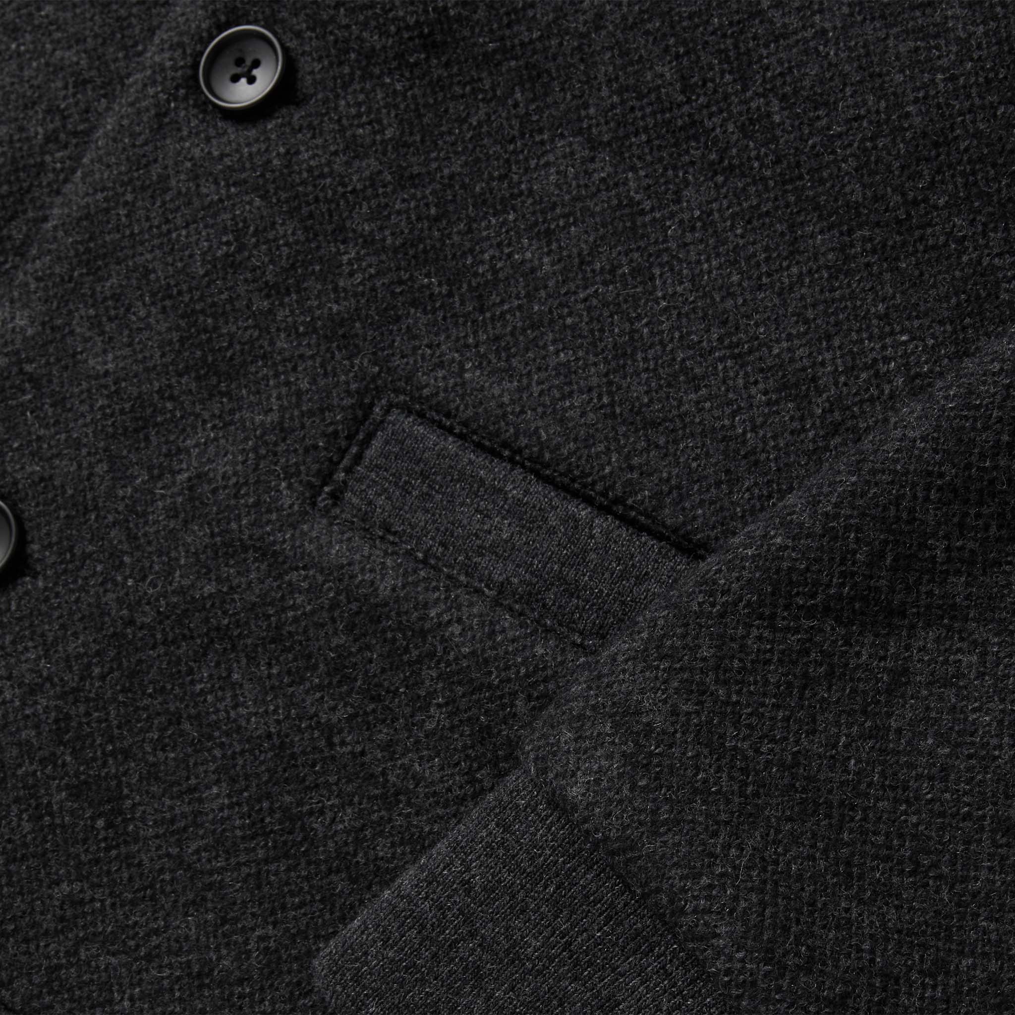 The Weekend Cardigan in Charcoal Herringbone Wool - Image 8