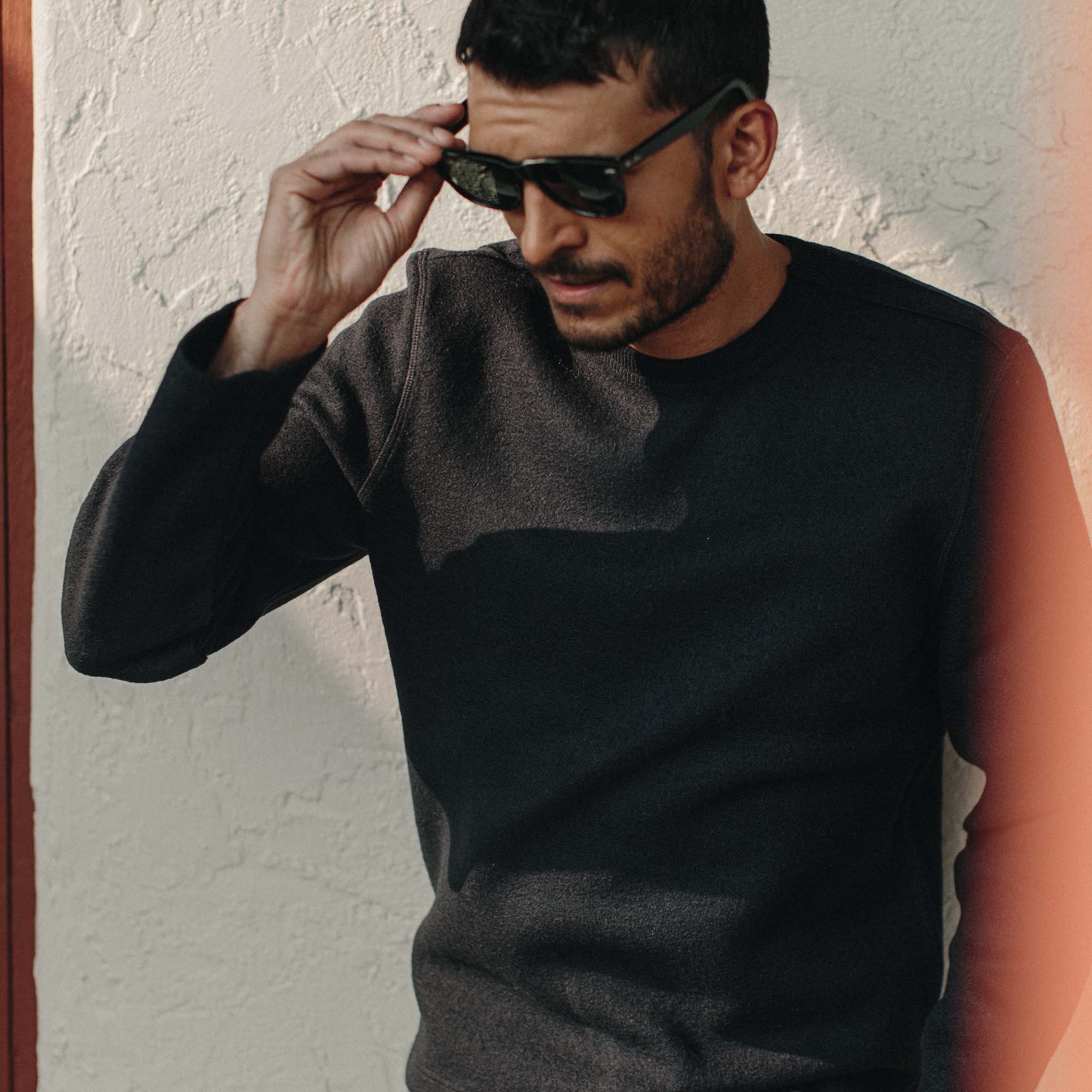 The Weekend Crewneck in Navy Boiled Wool - Image 5