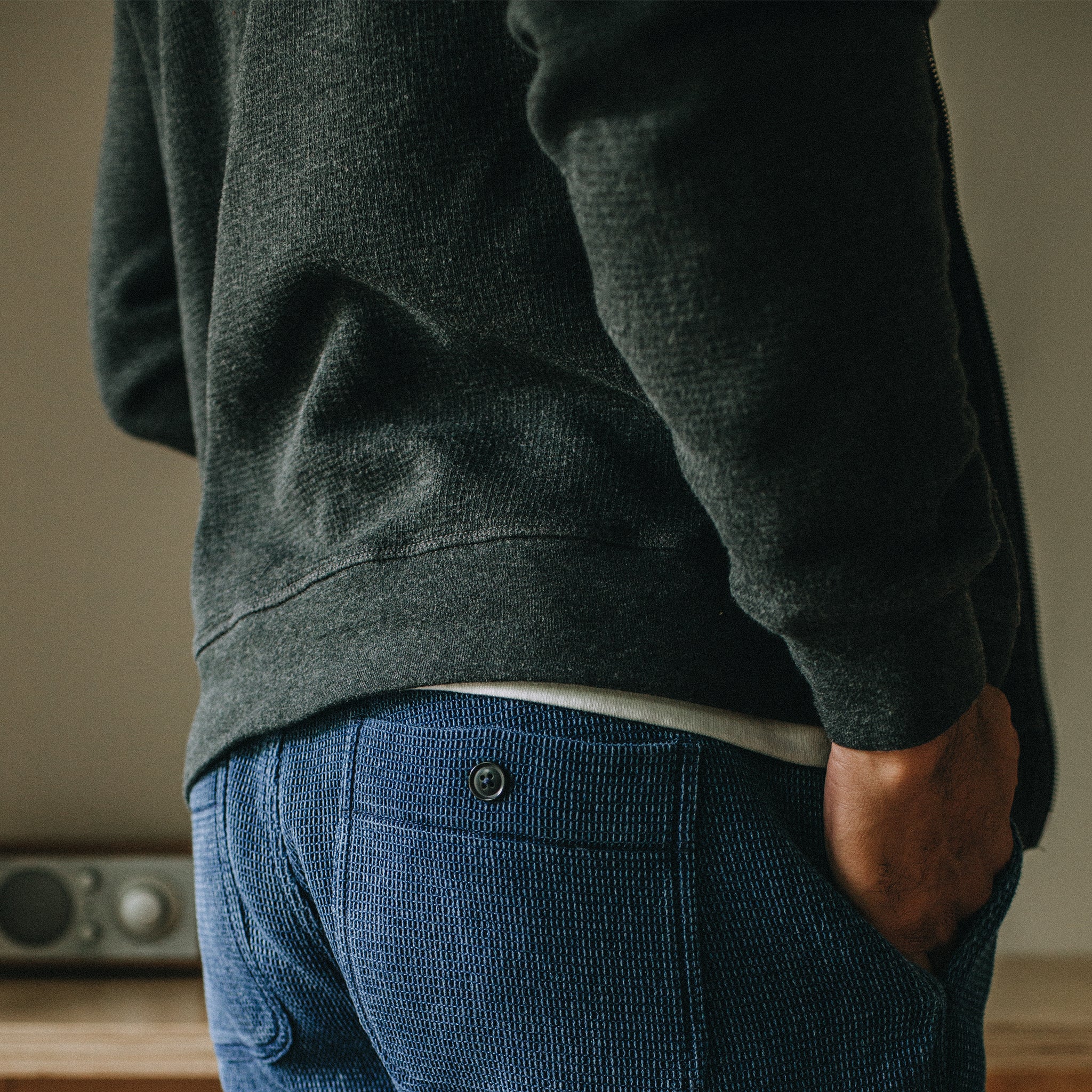 The Weekend Hoodie in Coal Double Knit - Image 3