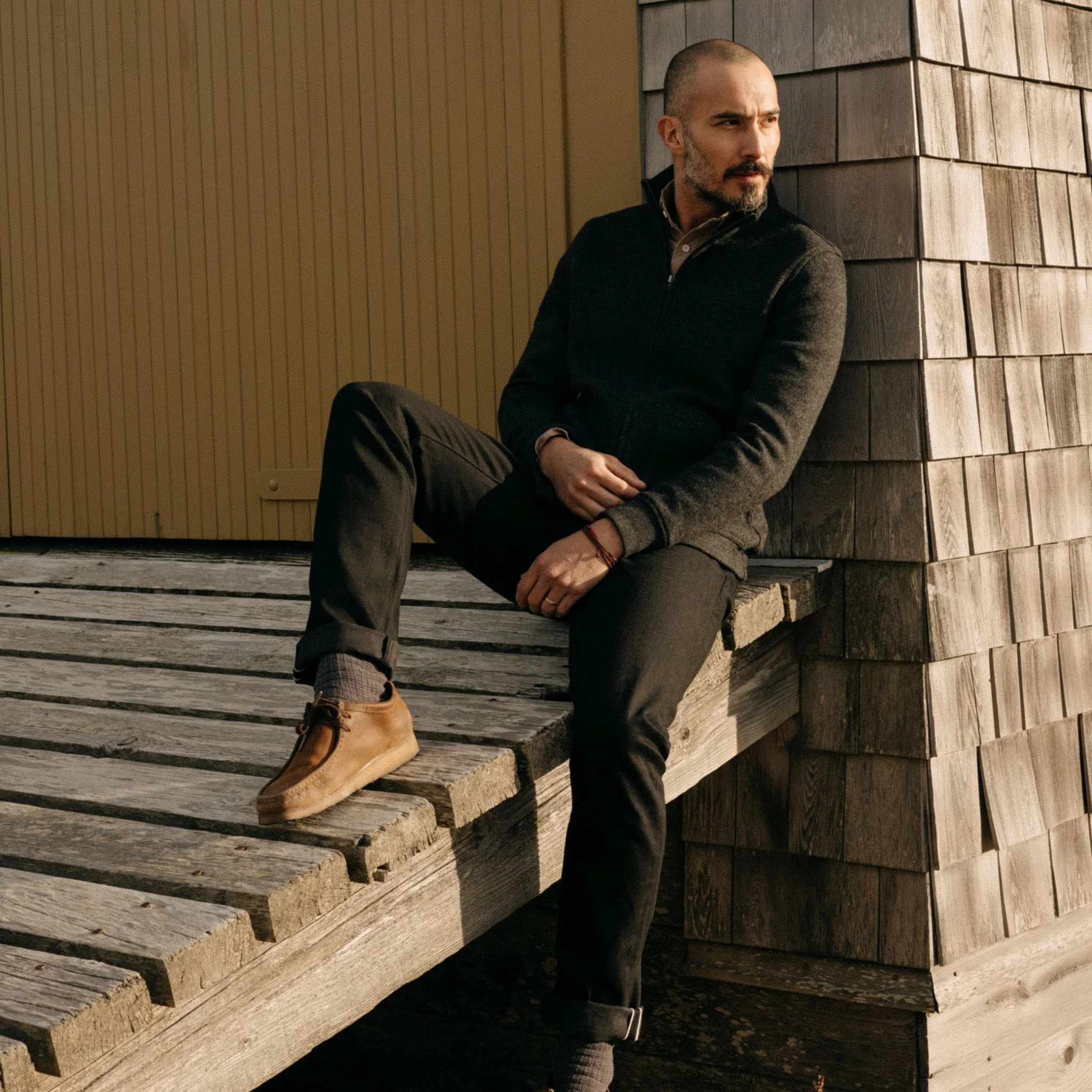 The Weekend Jacket in Charcoal Birdseye Wool - Image 4
