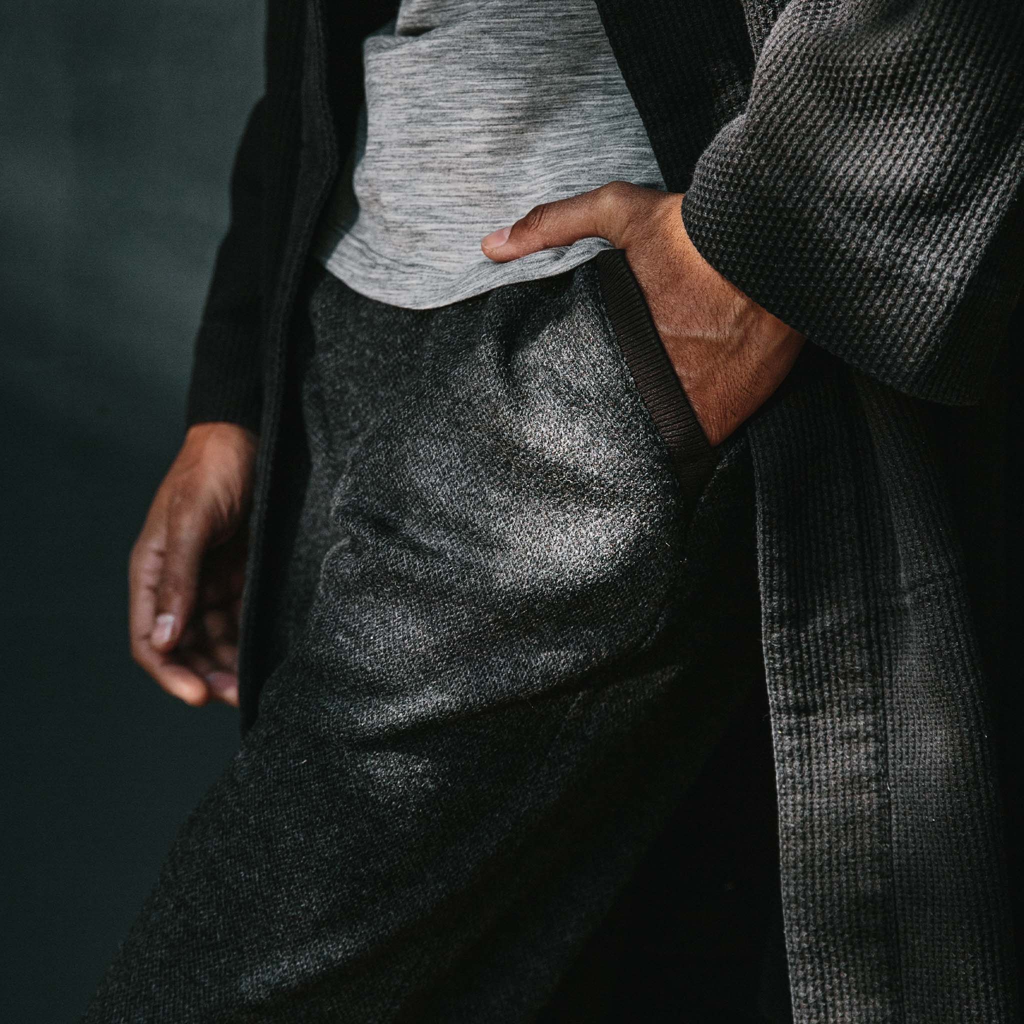The Weekend Pant in Charcoal Herringbone Wool - Image 3