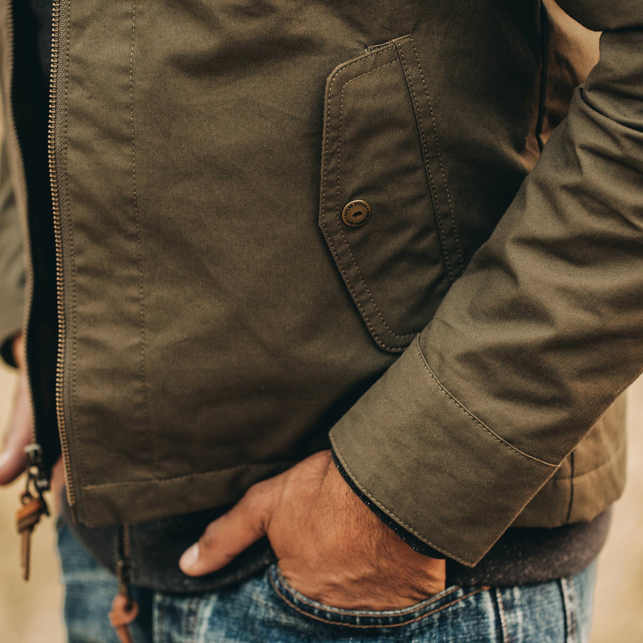 The Welterweight Winslow in Olive Dry Waxed Canvas - Image 5