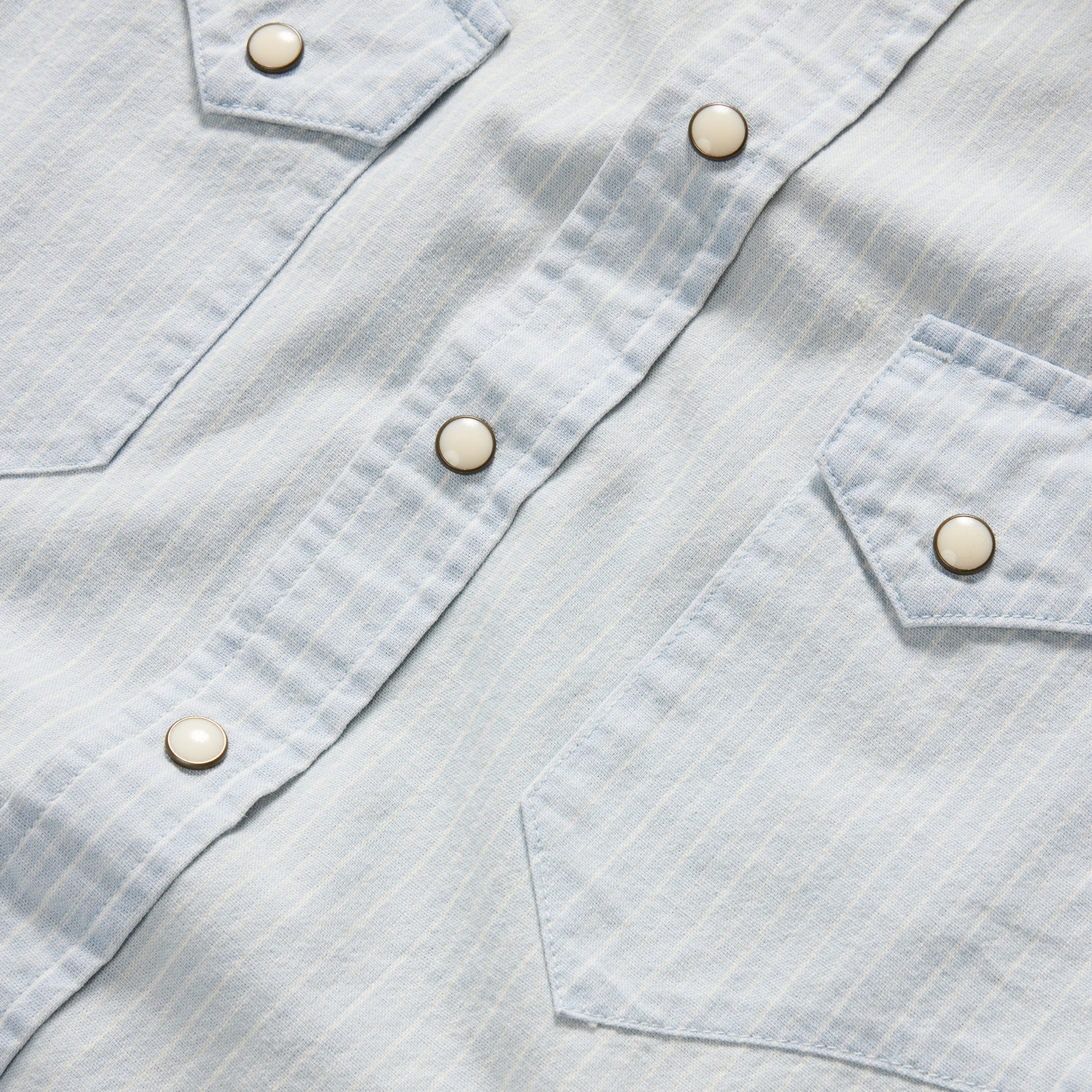The Western Shirt in Bleached Indigo Stripe - Image 7