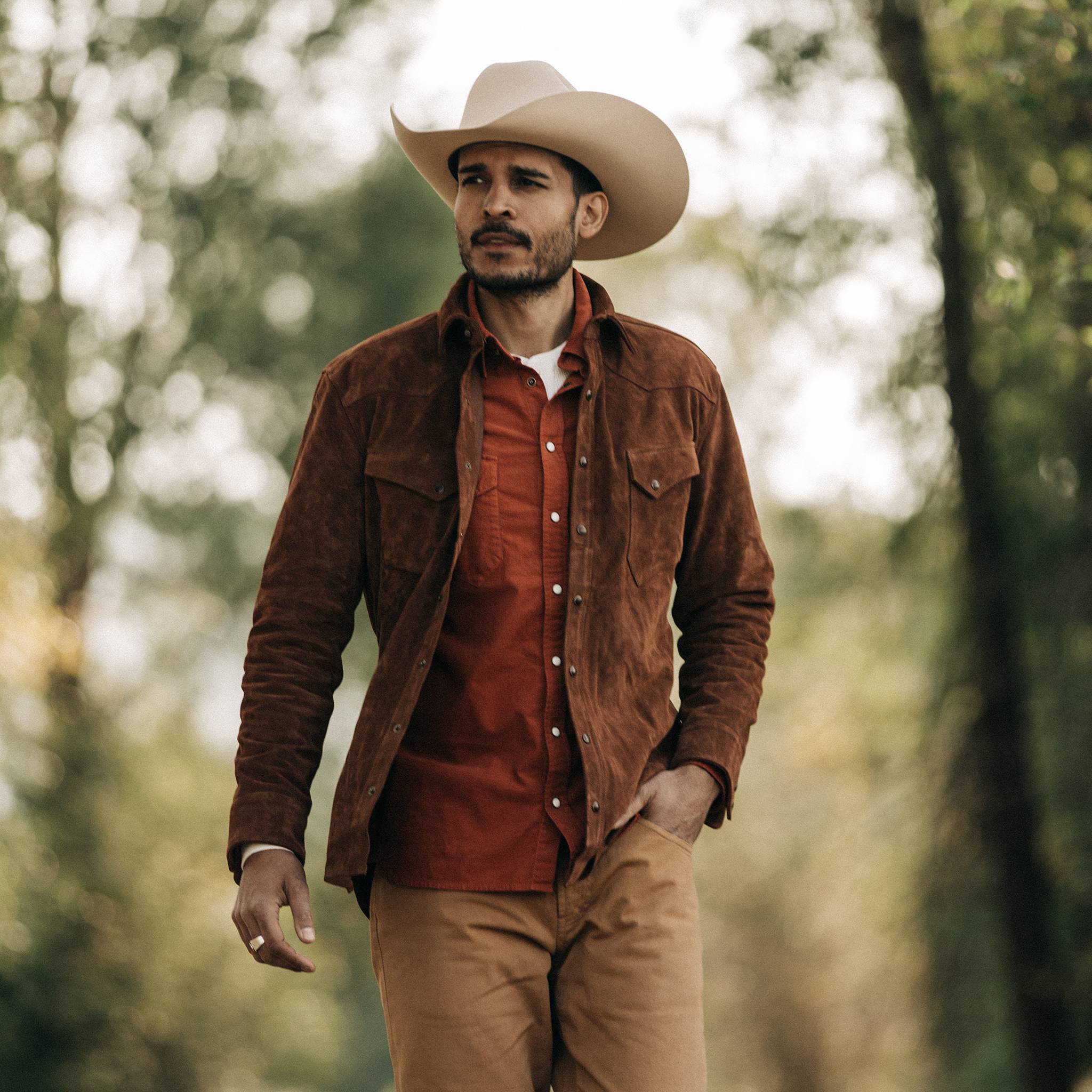 The Western Shirt in Espresso Suede - Image 2