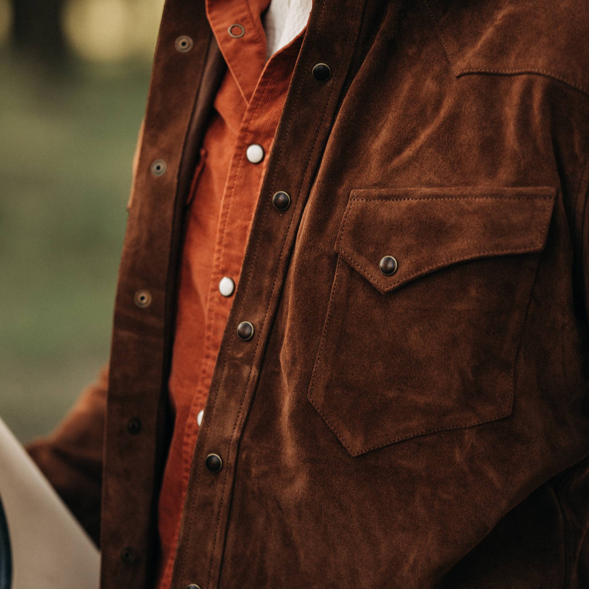 The Western Shirt in Espresso Suede - Image 3