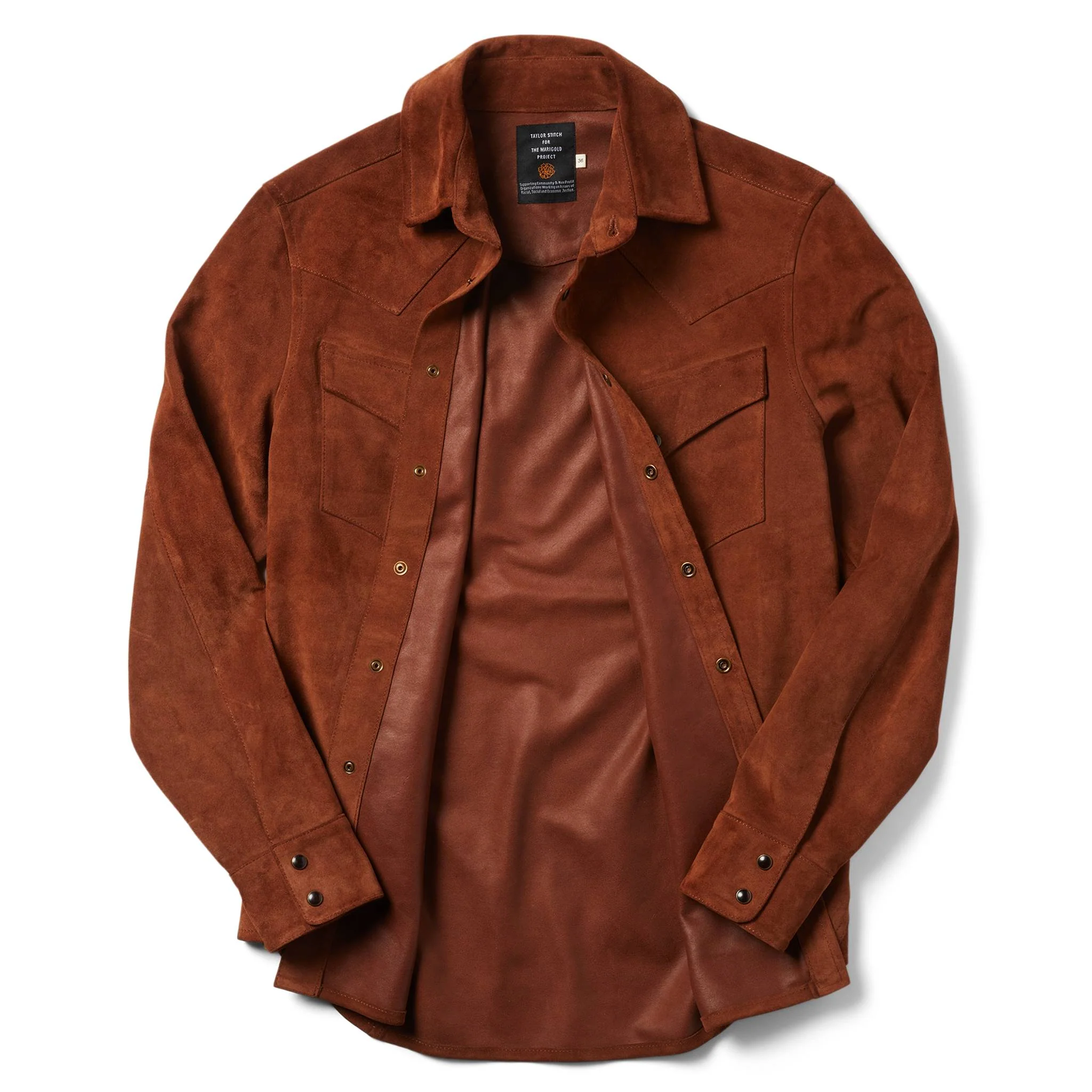 The Western Shirt in Espresso Suede - Image 9